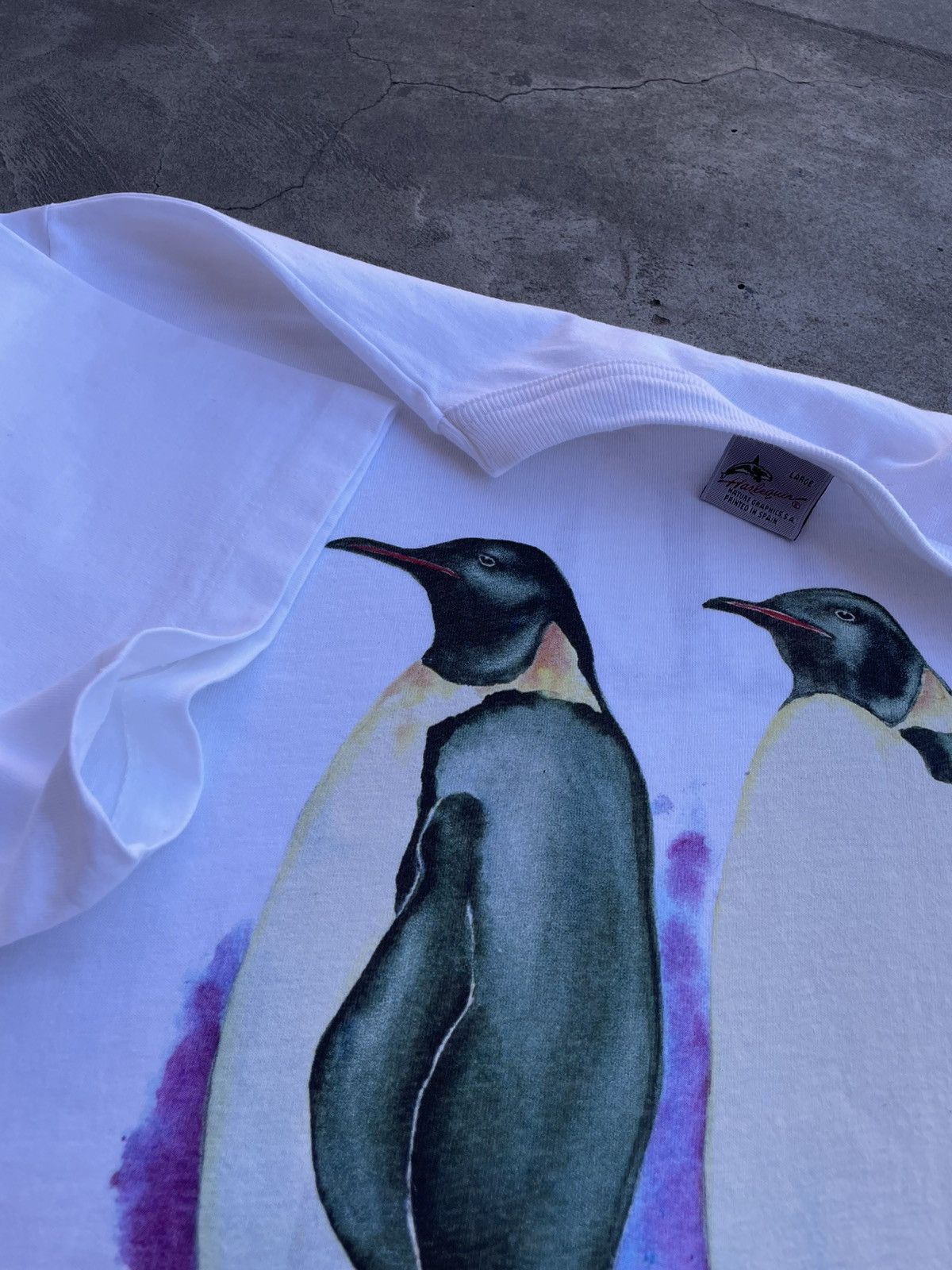 Vintage Harlequin: 1990 Single Stitched T-Shirt w/ Five Penguins Size US XL / EU 56 / 4 - 12 Thumbnail