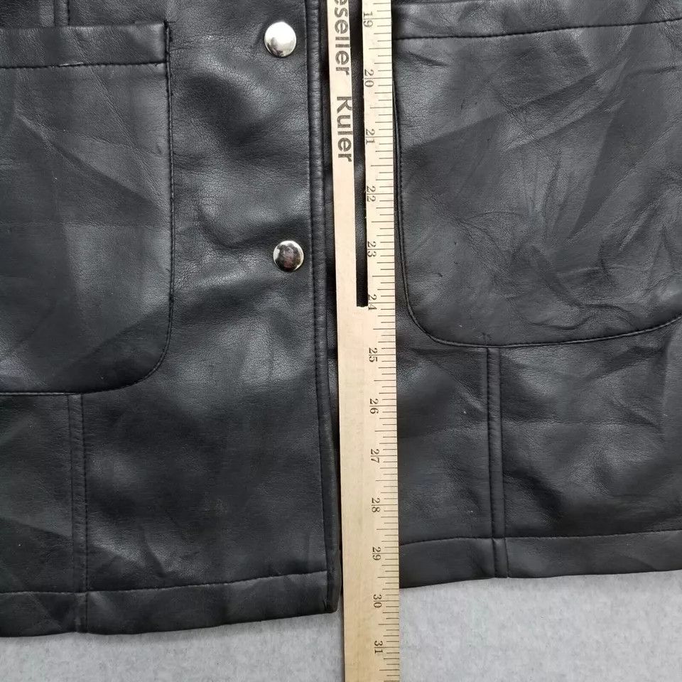 Other Highway Jacket Womens Medium Black Snap Pockets Faux Leather Size M / US 6-8 / IT 42-44 - 6 Thumbnail