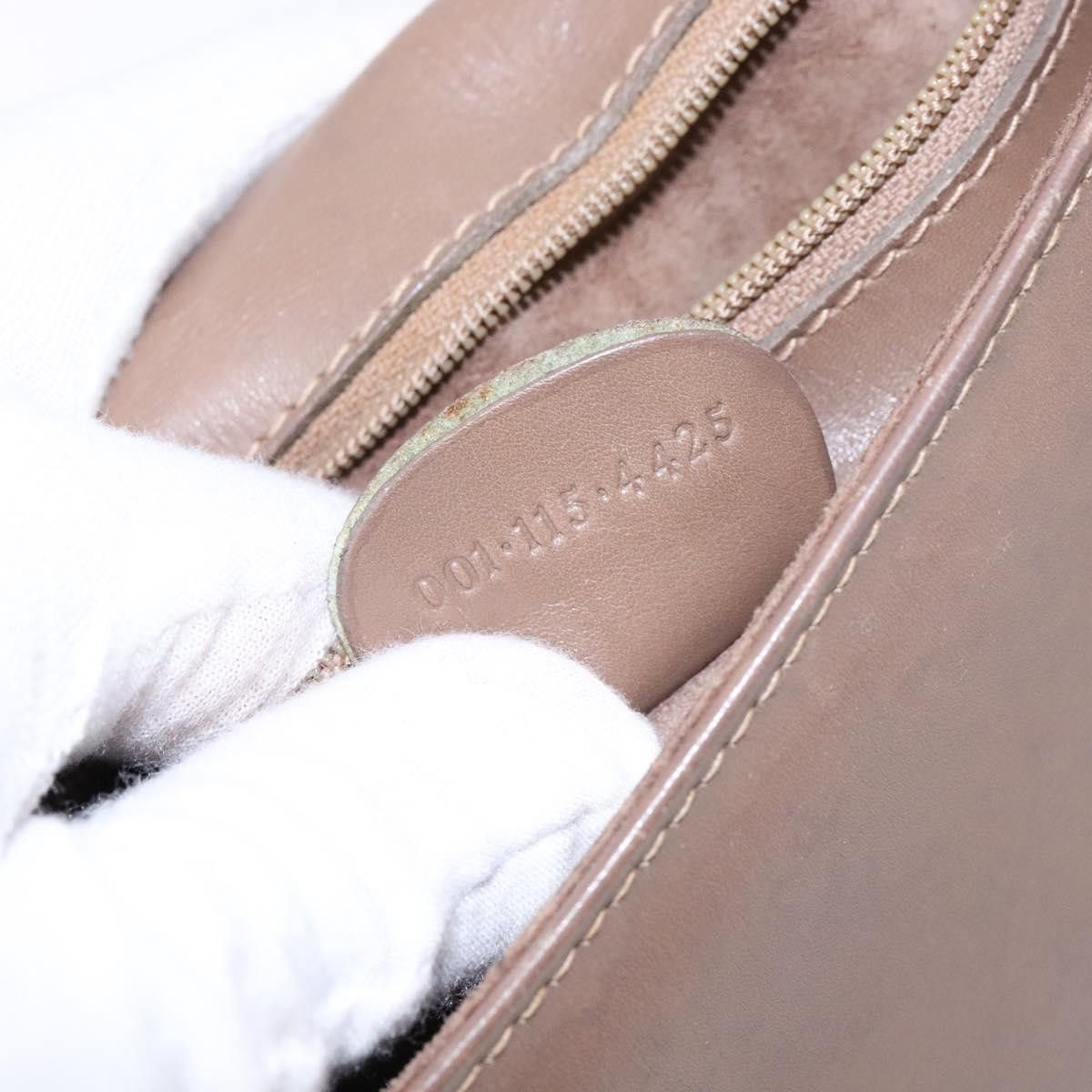 GUCCI Shoulder Bag Leather Beige Gold 001 115 001 115