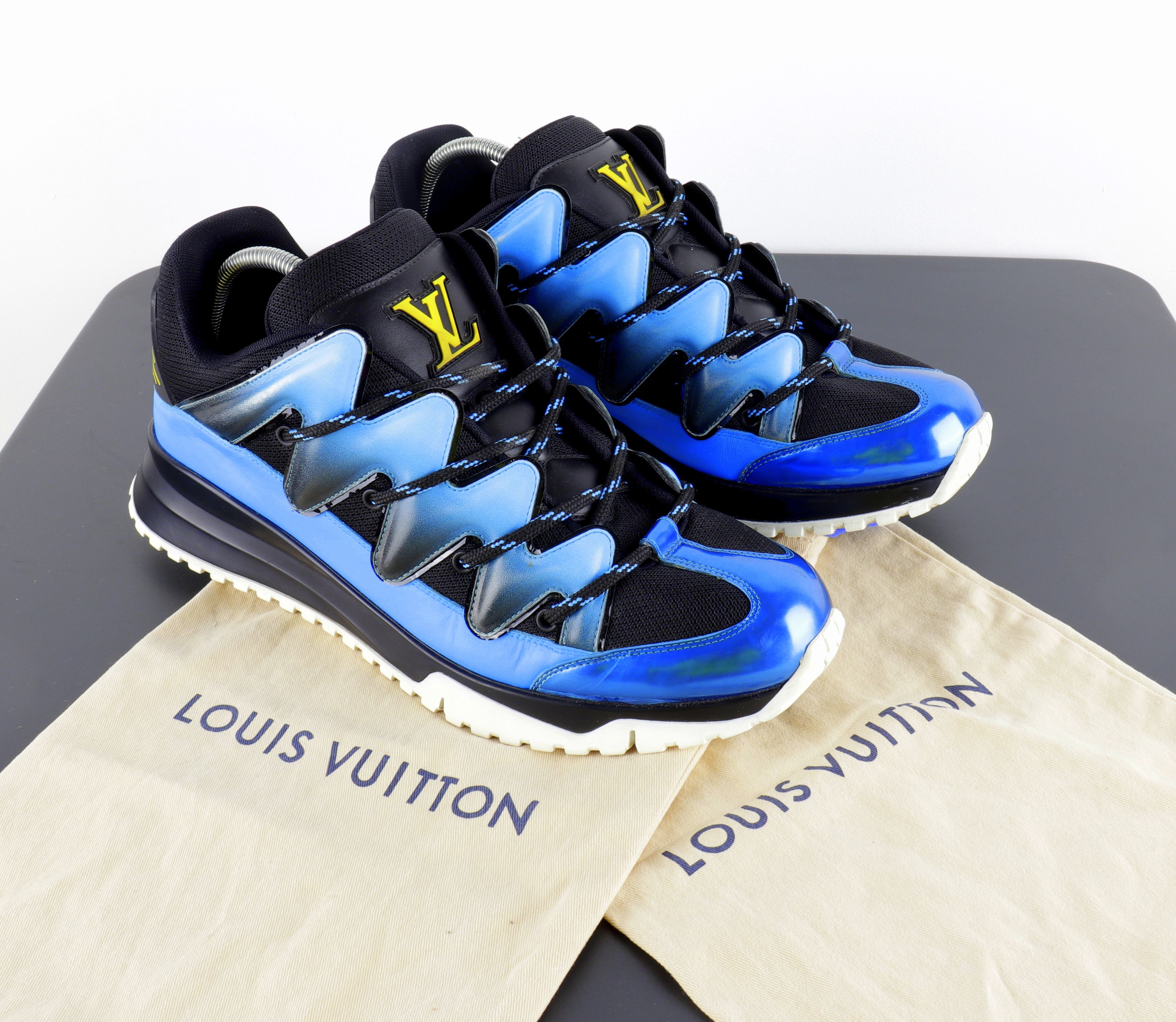 Louis Vuitton Louis Vuitton Calfskin Zig Zag Black Blue Sneakers Size US 11 / EU 44 - 1 Thumbnail