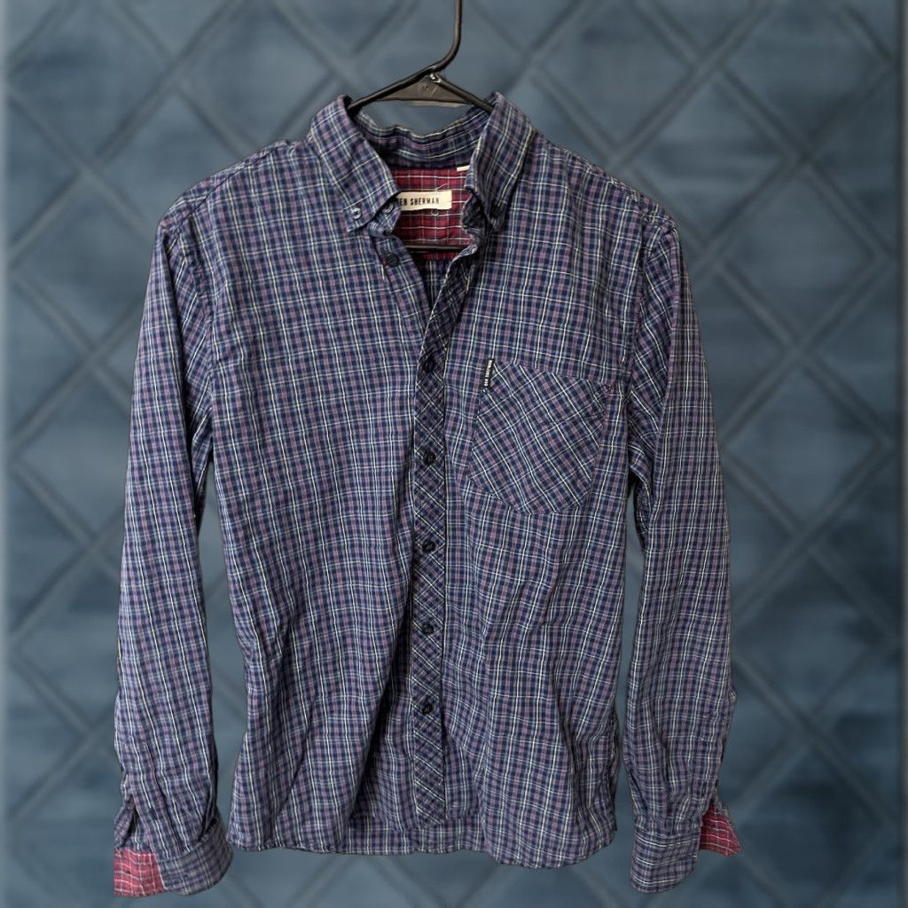 Ben Sherman VINTAGE Ben Sherman Shirt Men M Blue Plaid Button-Down Long Sleeve Stretch Shirt Mens M Blue Plaid Check Button Down Long Sleeve Stretch Size US M / EU 48-50 / 2 - 1 Thumbnail