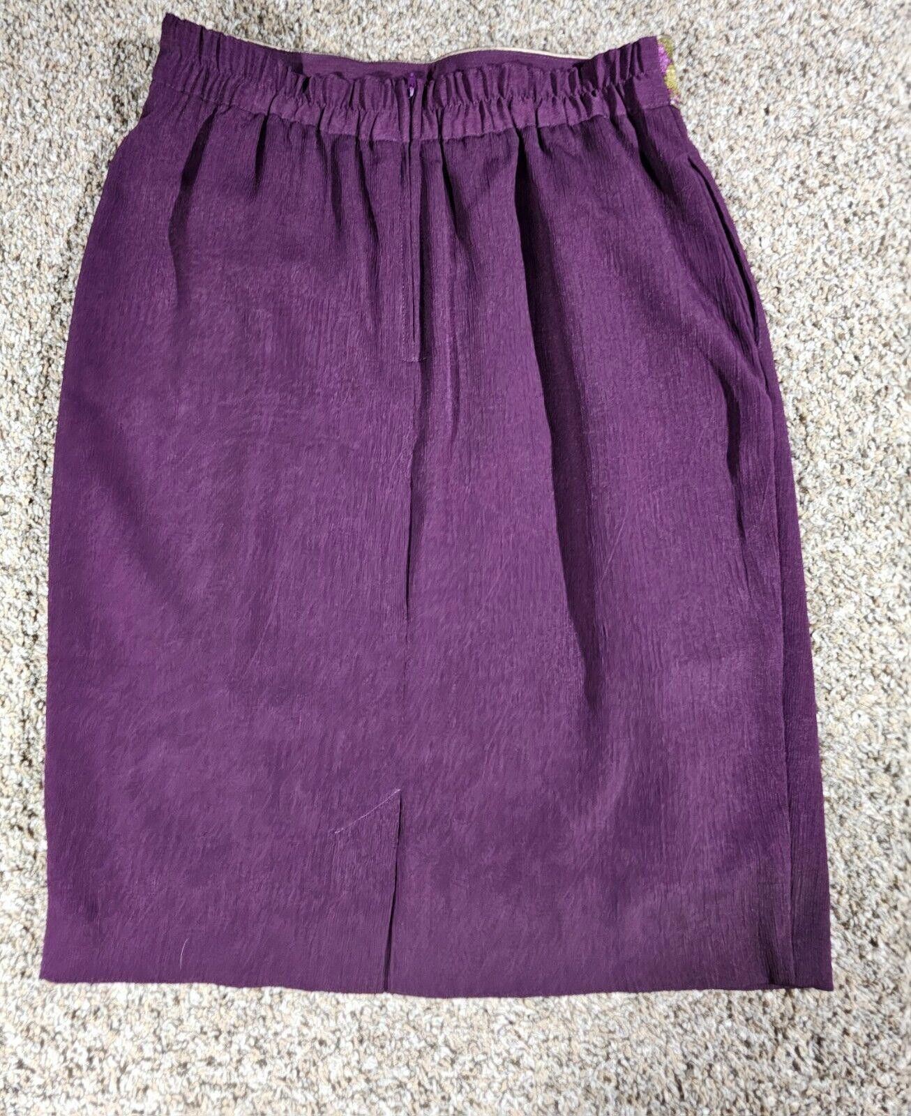 Designer city girl nancy bolen Purple vintage skirt size 12 USA MADE Size 34" / US 12 / IT 48 - 6 Thumbnail