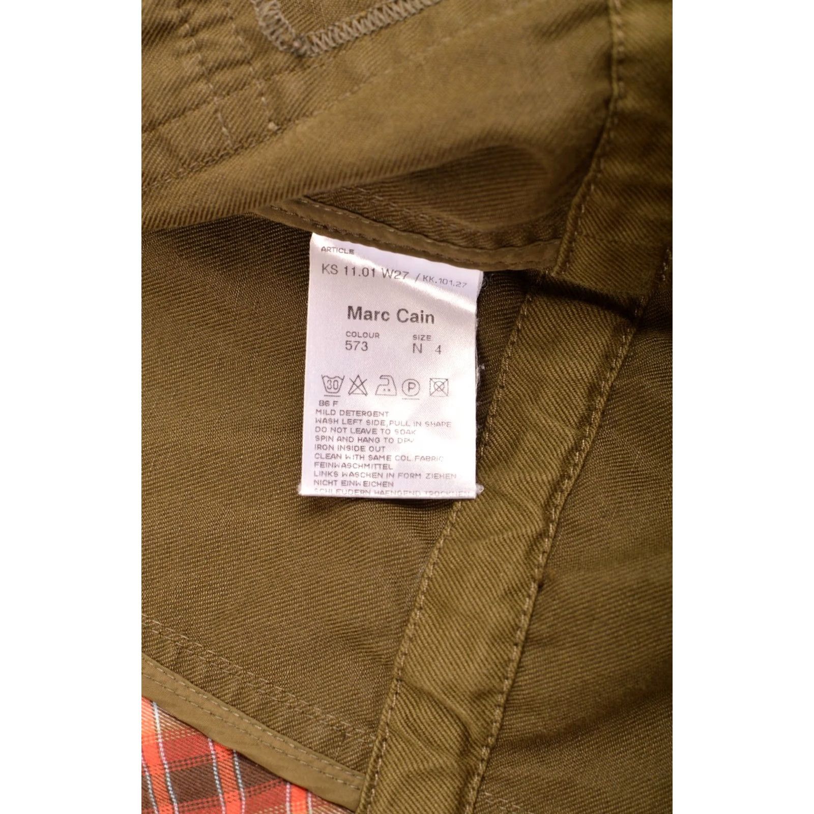 Marcs Marc Cain Designer Khaki Cotton Linen Parka Jacket KS 11.01 W27 Size N 4 Womens Coat Green 90s Style Size S / US 4 / IT 40 - 4 Thumbnail