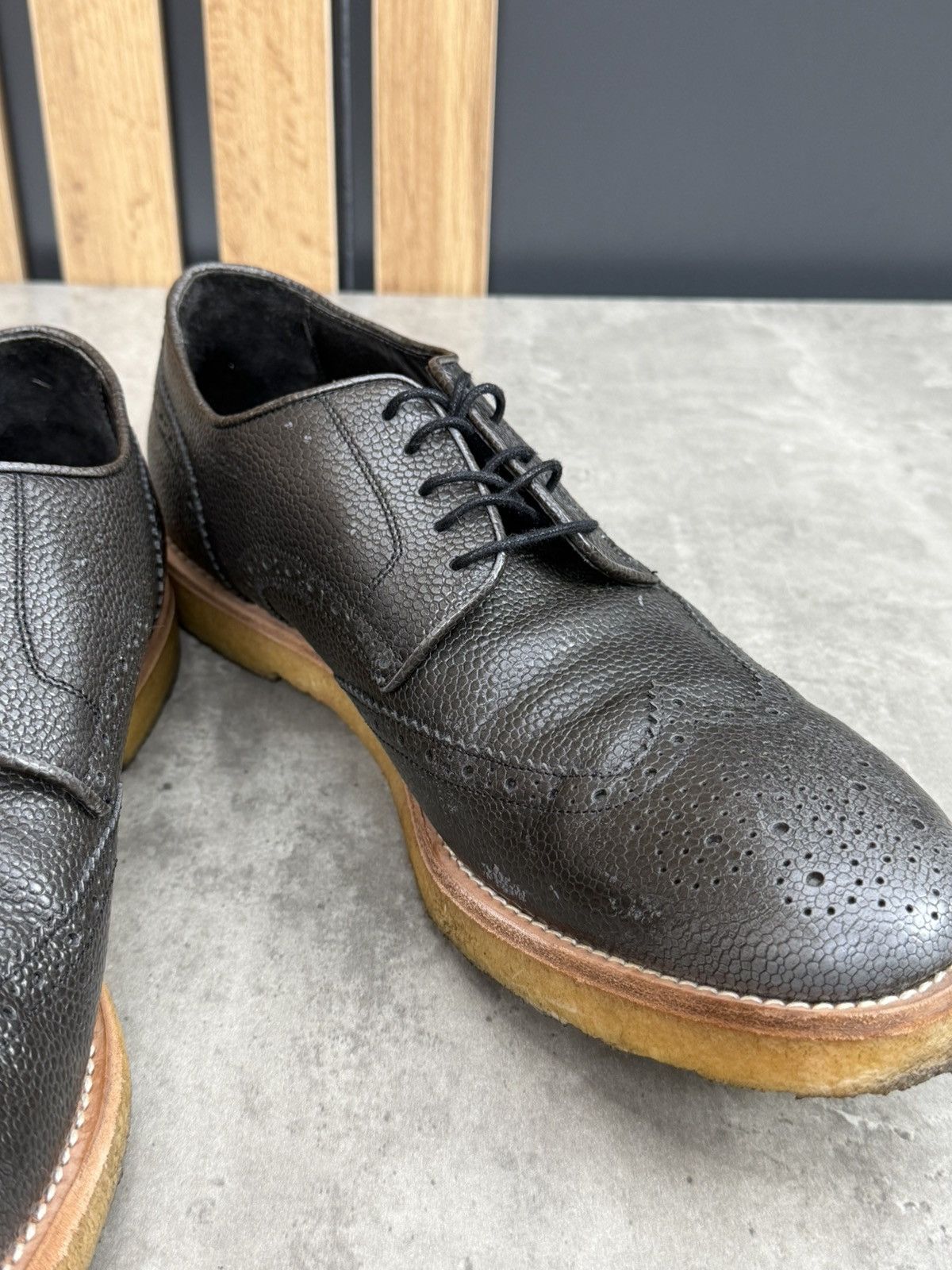 Other Rolando Sturlini Pebbled Leather Crepe Sole Derby Shoes 42 Size US 8 / EU 41 - 12 Thumbnail