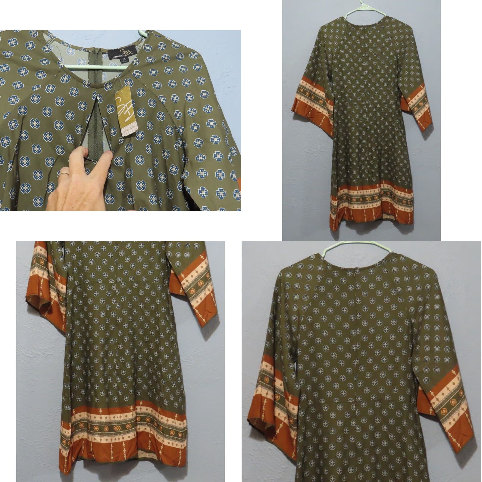 Vintage Suzanne Betro Dress Womens S Front Keyhole Kimono Size Style U9504293 Size S / US 4 / IT 40 - 8 Thumbnail