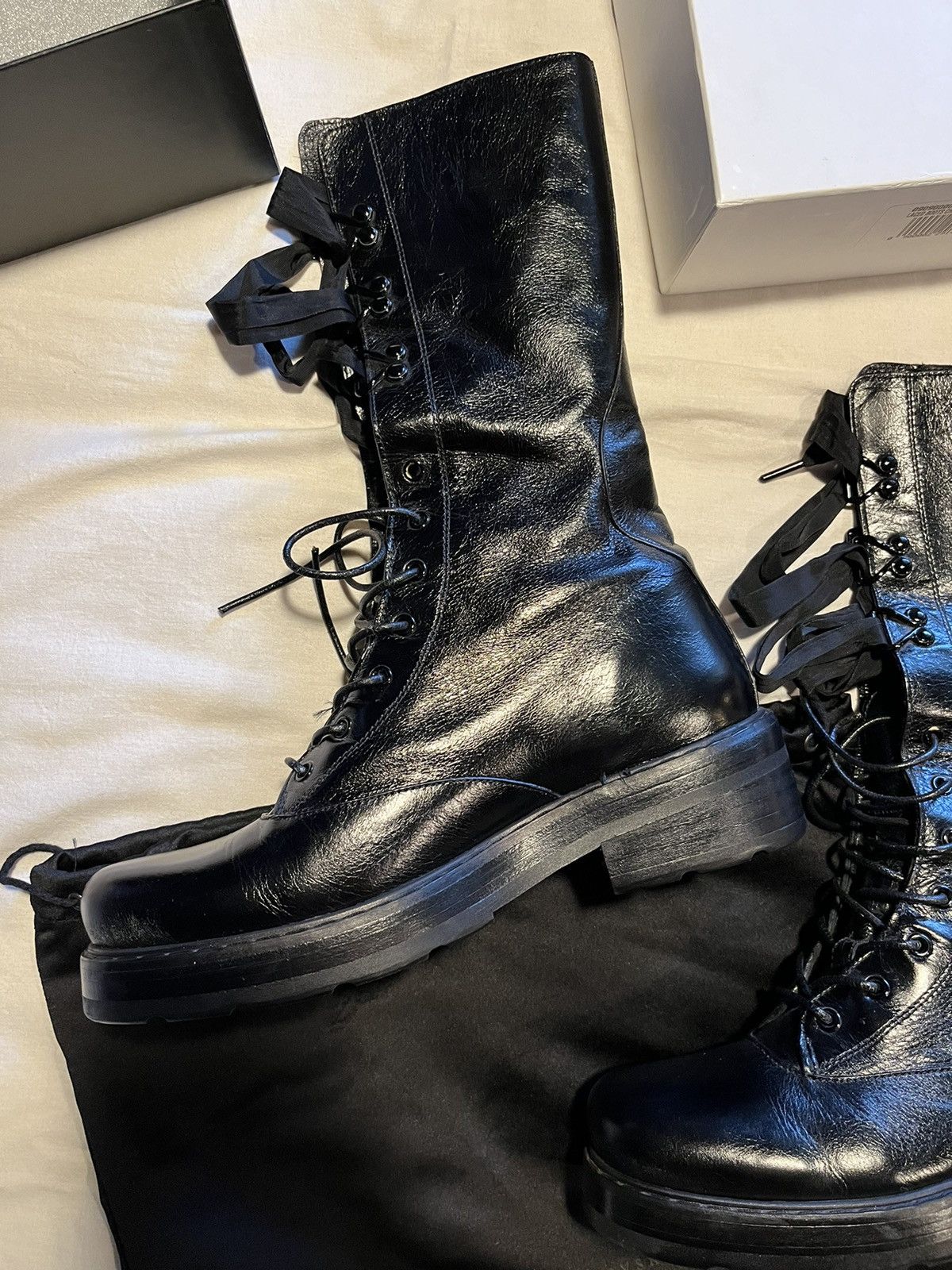 Olivier Theyskens Olivier Theyskens leather combat boots. Size US 10 / IT 40 - 4 Thumbnail