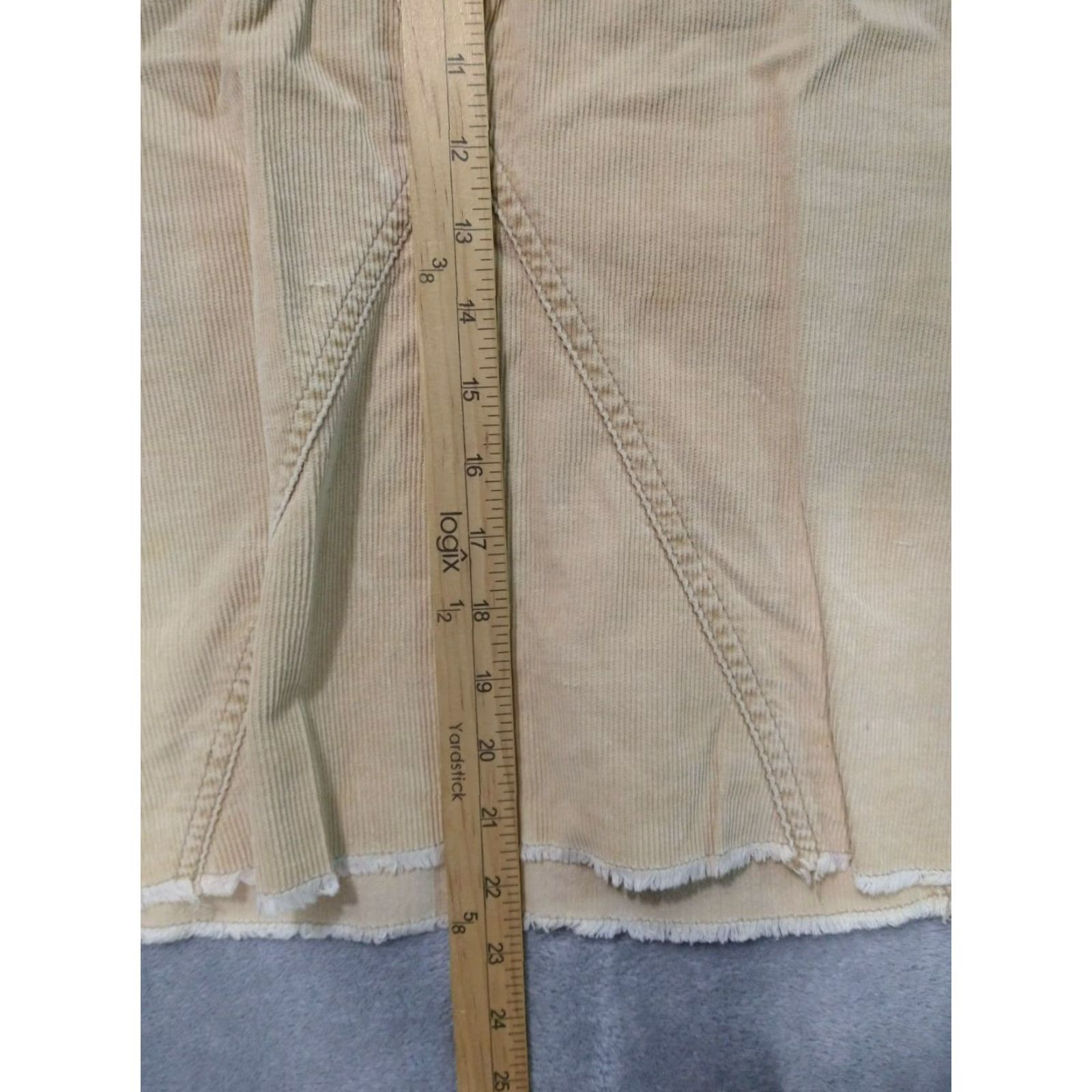 Abercrombie & Fitch Abercrombie & Fitch Skirt Womens 6 Beige Corduroy Midi High Waist Y2K 90s Vintage Pockets Size 28" / US 6 / IT 42 - 4 Thumbnail