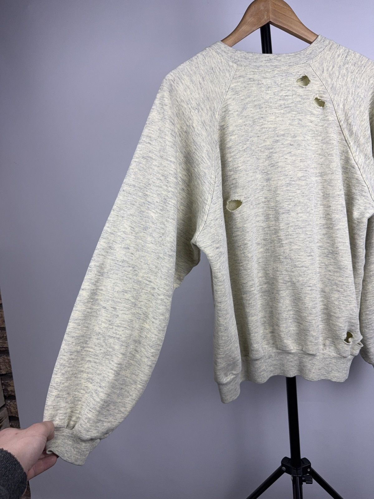 Japanese Brand Distressed Sweatshirt Switcher Grunge Crewneck Gray/Yellow Size US L / EU 52-54 / 3 - 12 Thumbnail