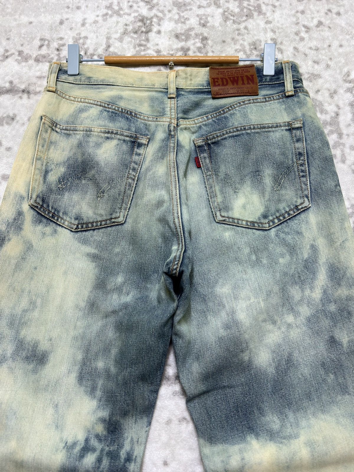 Edwin Edwin 503 Vintage Distressed Acid Wash Denim Regular Fit Size US 30 / EU 46 - 9 Thumbnail