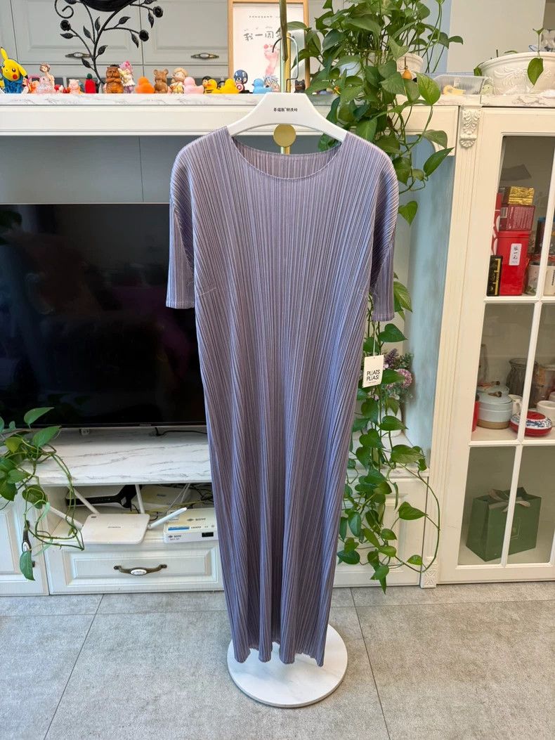 Issey Miyake Issey Miyake size:4 Honor fabric purple-gray dress Size S / US 4 / IT 40 - 1 Thumbnail