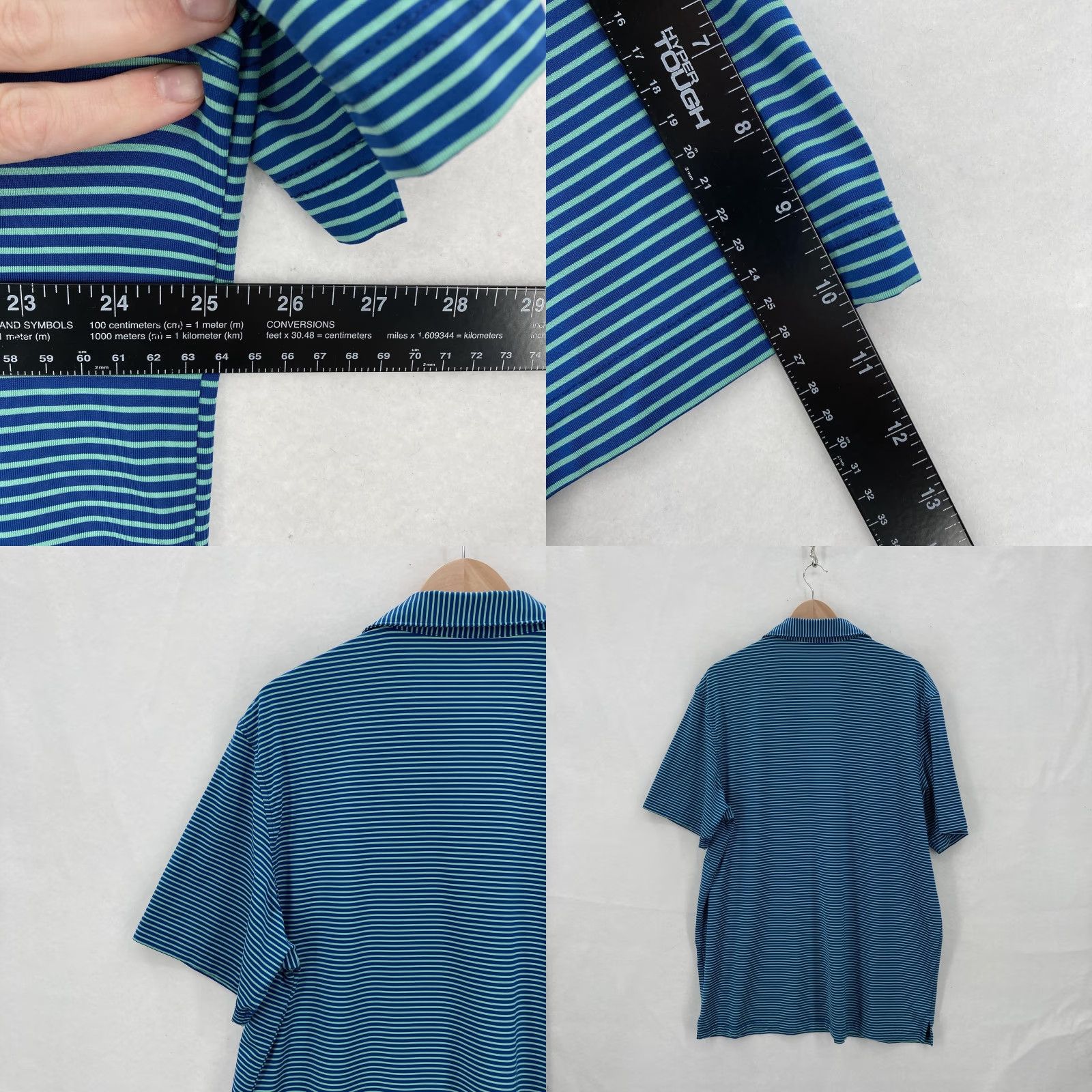 Vineyard Vines Vineyard Vines Performance Polo Shirt Mens XL Blue Striped Golf Stretch Wicking Size US XL / EU 56 / 4 - 8 Thumbnail