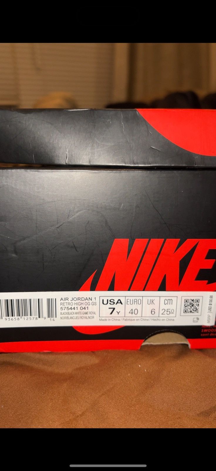 Jordan Brand × Nike Air Jordan 1 Retro High OG GS 'Royal Toe' Size US 7 / EU 40 - 6 Thumbnail