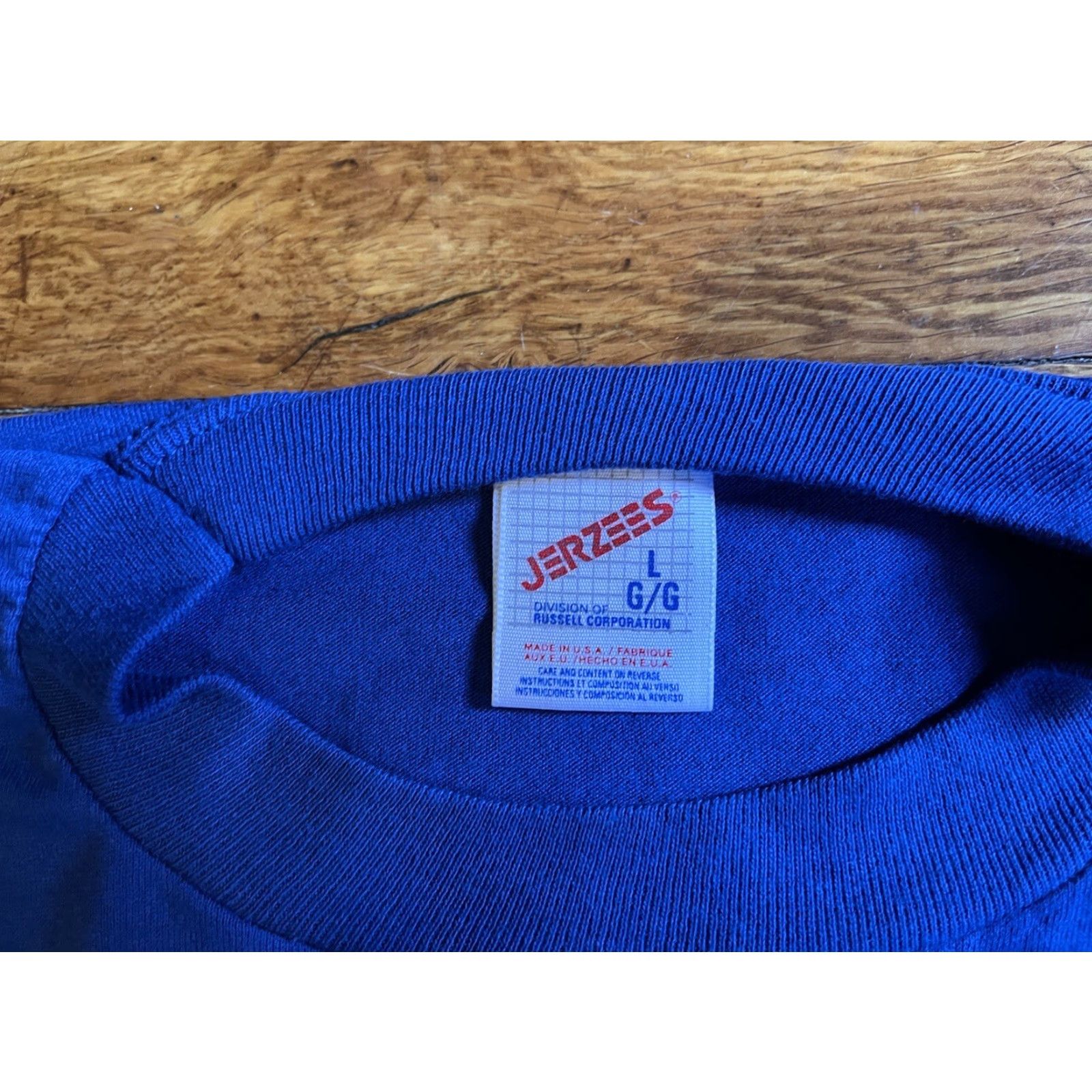 Jerzees VINTAGE Jerzees Adkin High School North Carolina Shirt Men’s Large Blue Short Sleeve Crew Neck Graphic Print 90s Retro Logo Size US L / EU 52-54 / 3 - 5 Thumbnail