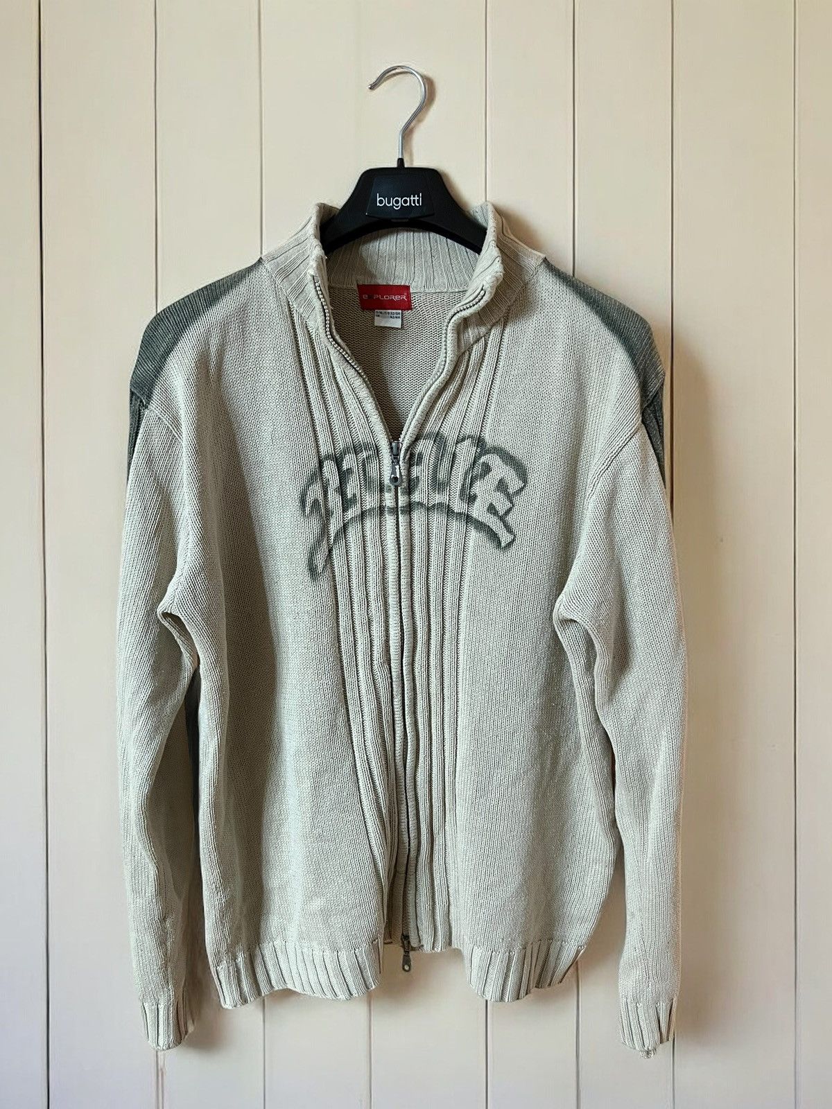 Vintage VINTAGE HEAVY KNITTED GRAFFITI LOGO METAL ZIPPER SWEATER Size US L / EU 52-54 / 3 - 1 Thumbnail