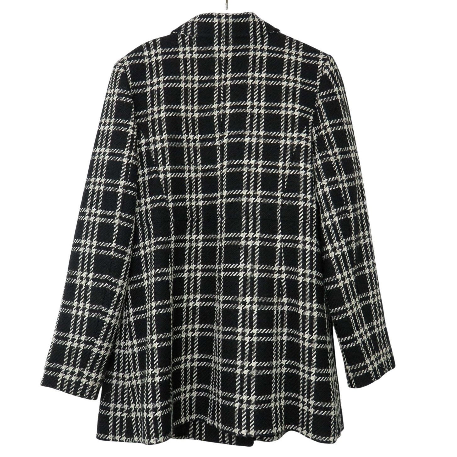 Other Style & Co. Black & White Plaid Long Wool Peacoat Large Size L / US 10 / IT 46 - 7 Thumbnail
