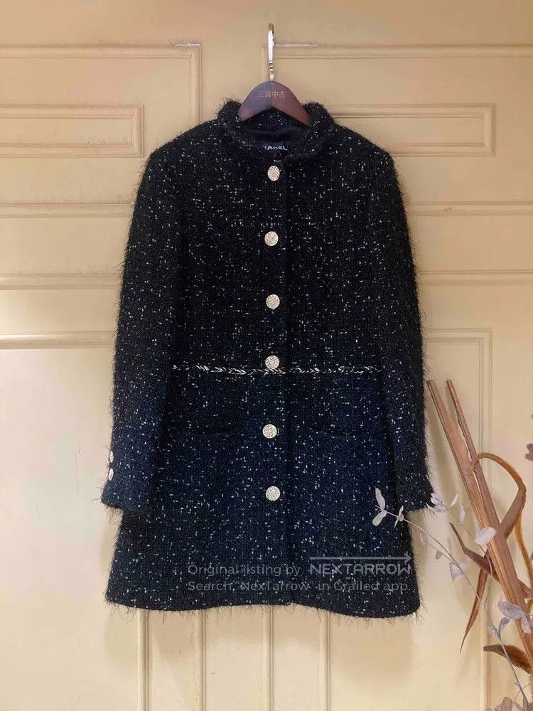 Chanel Chanel Black glitter diamond buckle lapel jacket Size XS / US 0-2 / IT 36-38 - 1 Thumbnail