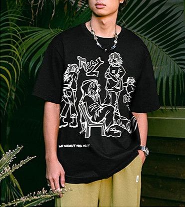 Japanese Brand × Vintage Funny Anime Cartoon Graphic T-Shirt (L) Size US L / EU 52-54 / 3 - 3 Thumbnail
