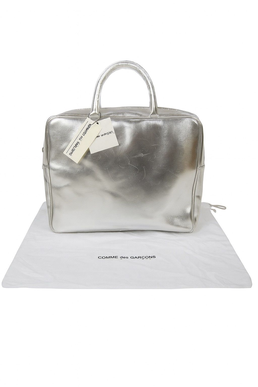Comme des Garcons Comme des Garçons Aoyama Square Bag – Silver Cowhide Leather Size ONE SIZE - 1 Thumbnail