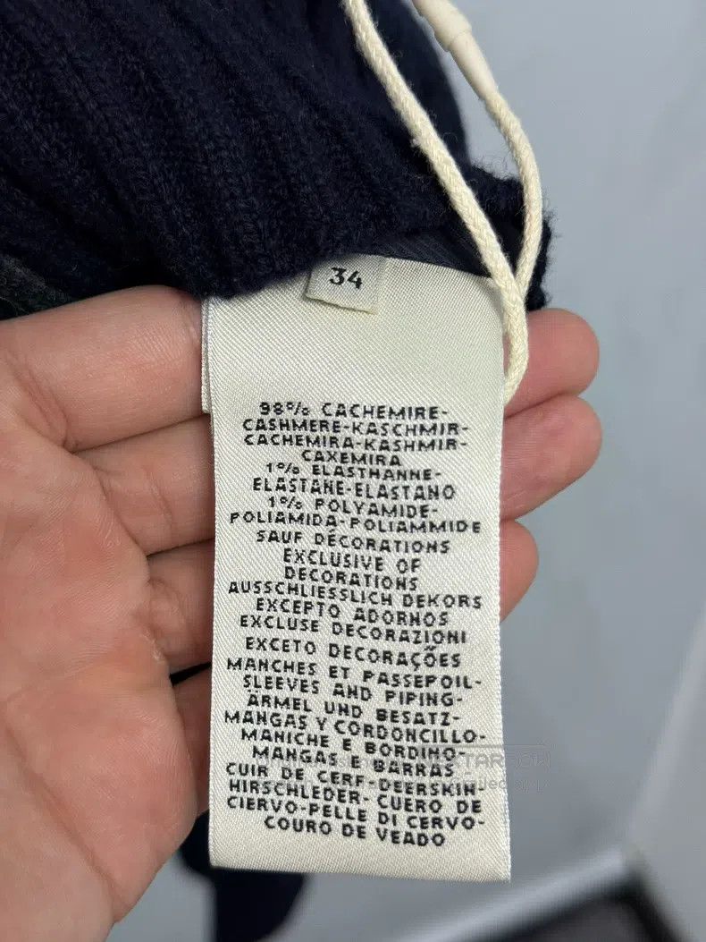 Hermes Hermes Blue-black leather and cashmere flight jacket Size XXS / US 00 / IT 34 - 5 Thumbnail