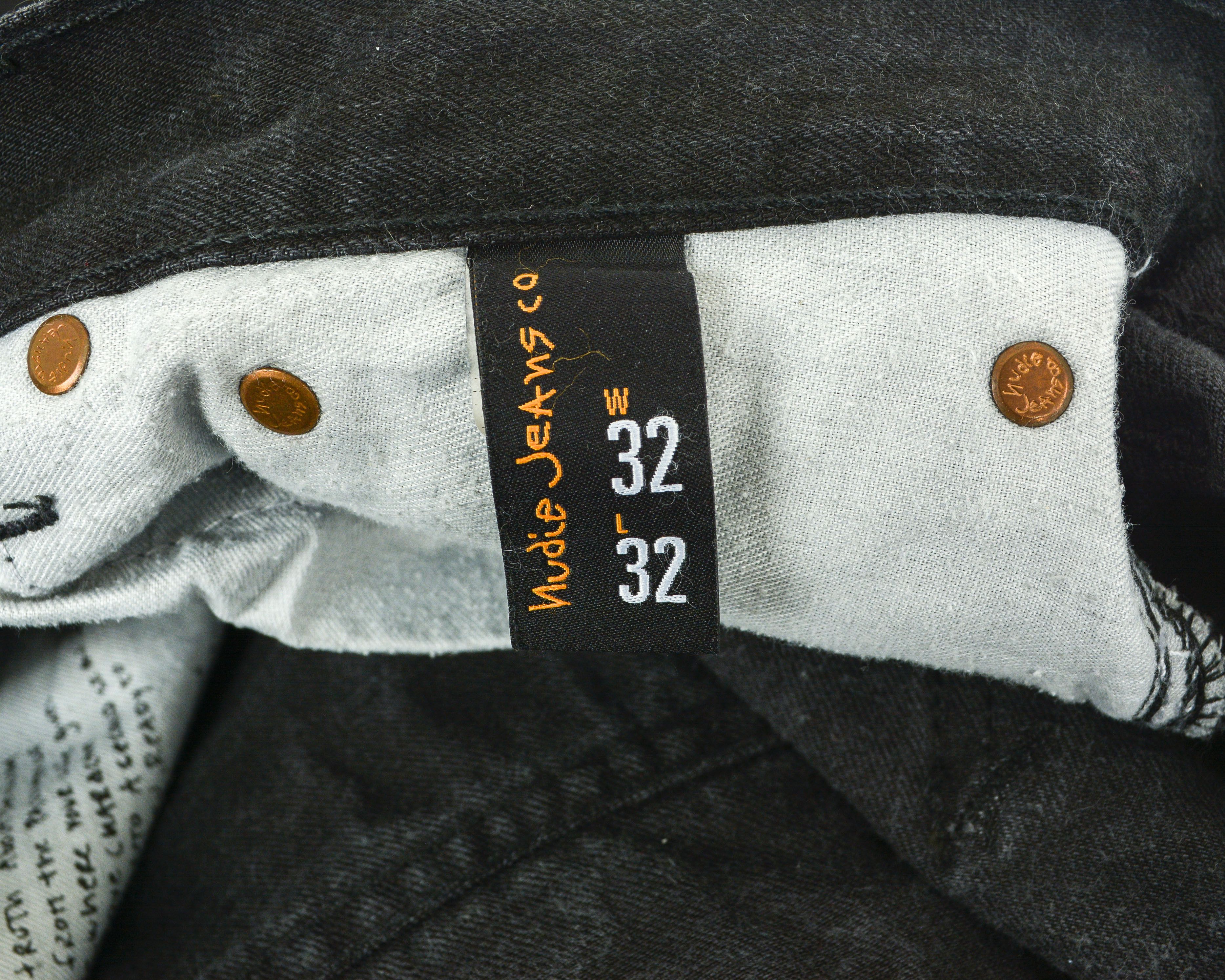 Nudie Jeans Slim Jim Black Twill W32 Slim Straight Fit Denim Dry Reg Size US 32 / EU 48 - 7 Thumbnail