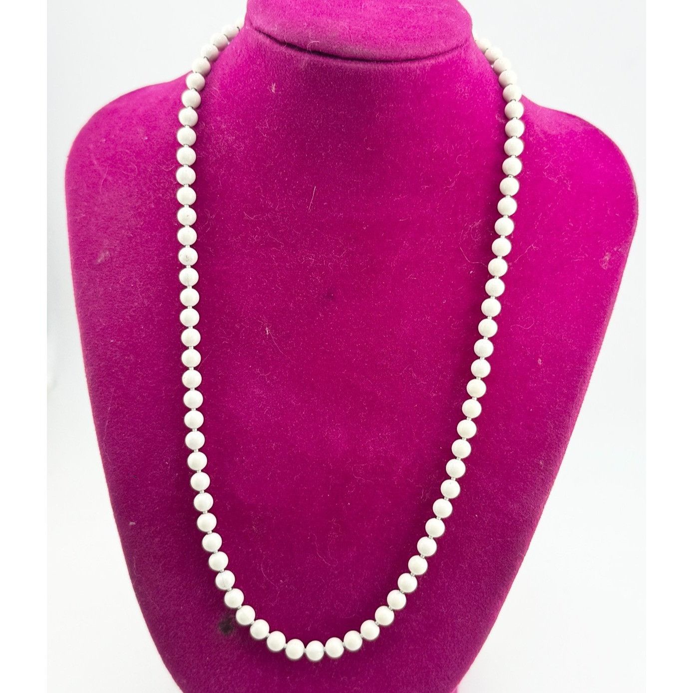 Vintage Vintage white metal bead chain collar necklace Size ONE SIZE - 1 Thumbnail