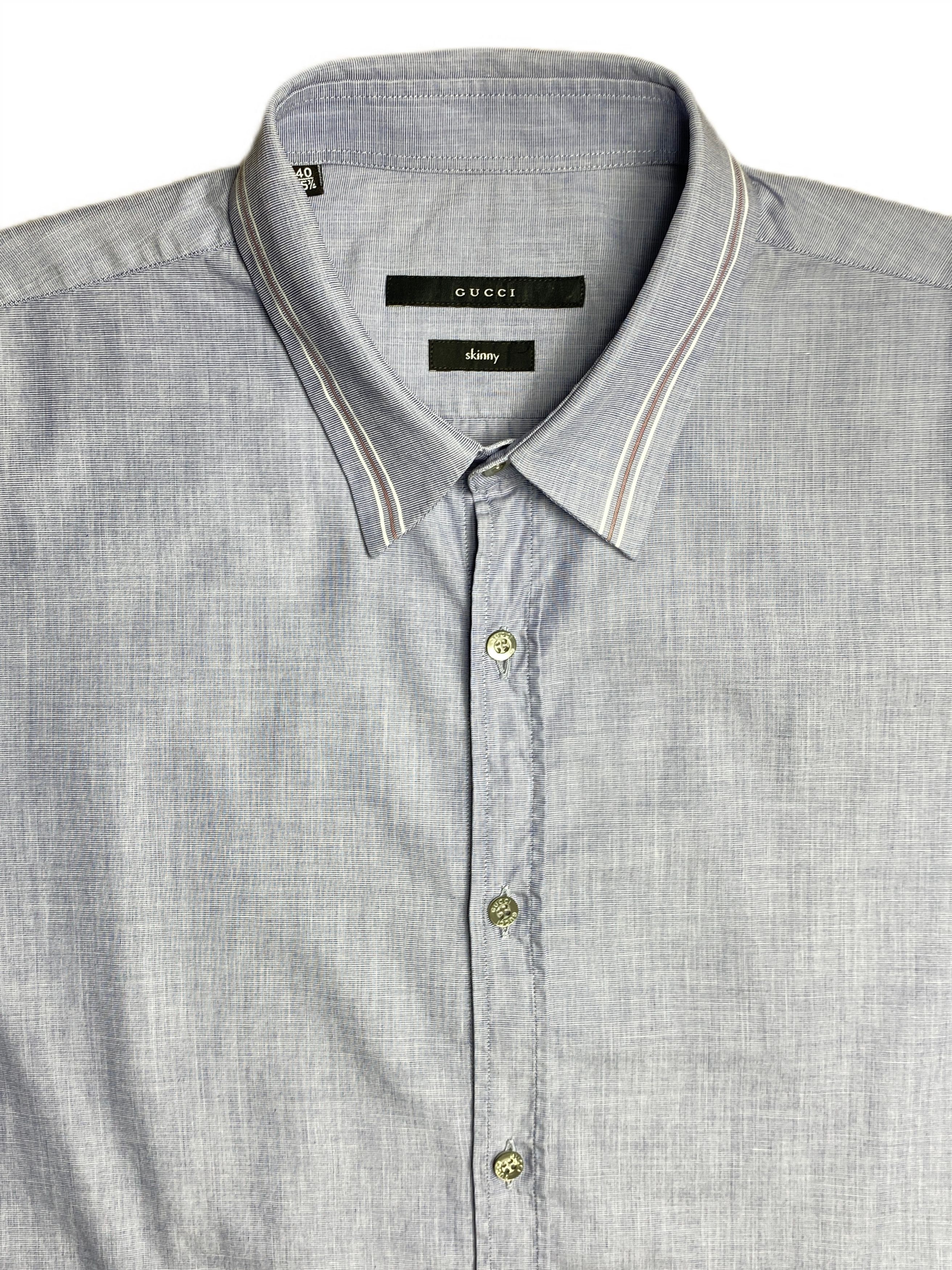 Gucci Gucci x Tom Ford Classic Tailored Blue Dress Satin Shirt Size US M / EU 48-50 / 2 - 4 Thumbnail
