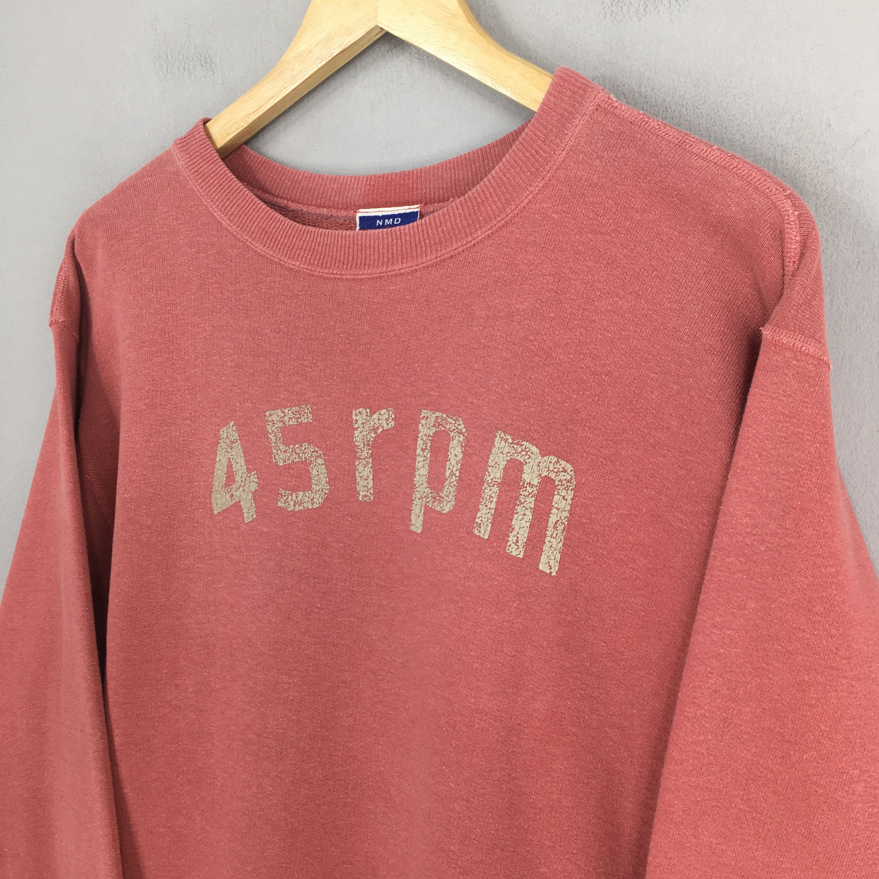 45rpm × Japanese Brand Vintage 45RPM Studio Japan Pink Sweatshirt Medium Size US M / EU 48-50 / 2 - 3 Thumbnail