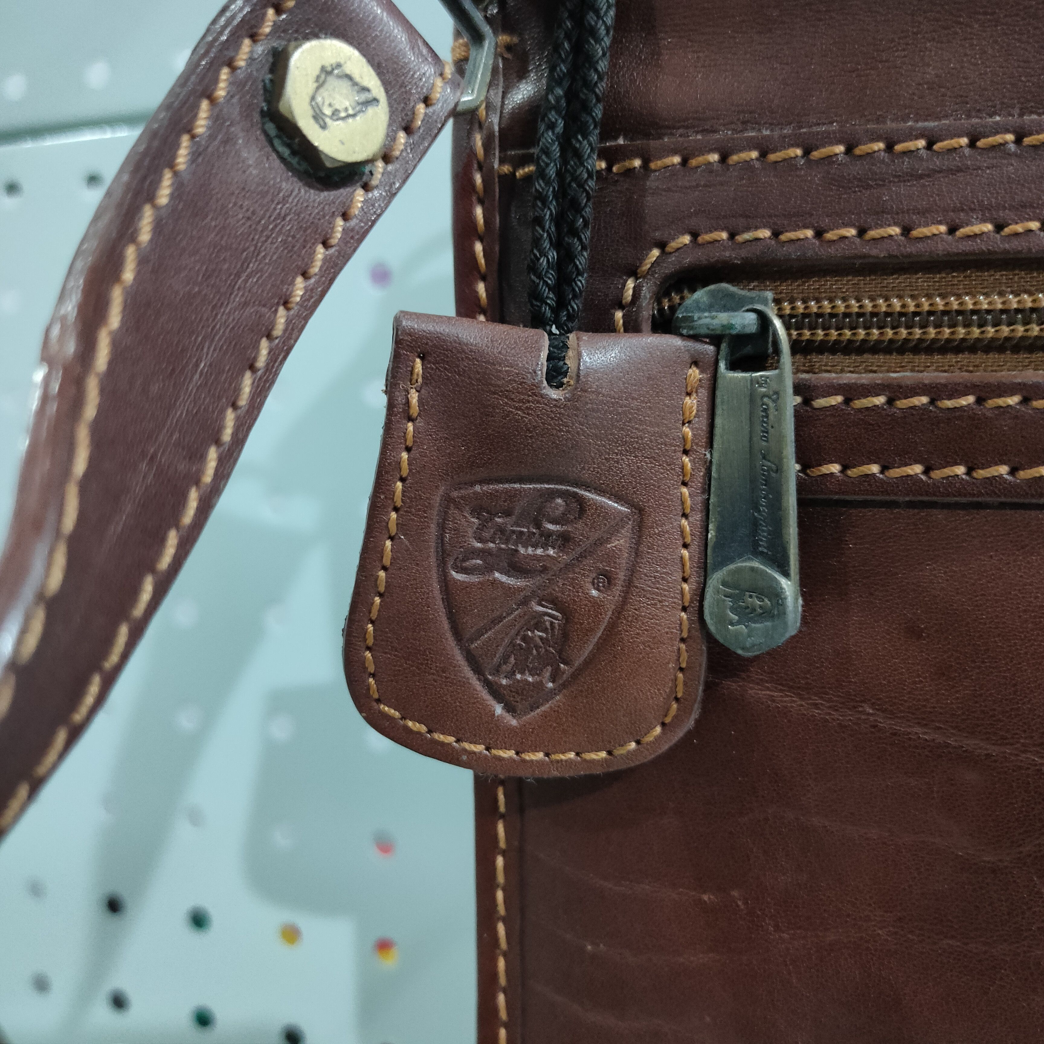 Tonino Lamborghini 🔥Vintage Tonino Lamborghini Genuine Leather Briefcase Bag Size ONE SIZE - 8 Thumbnail