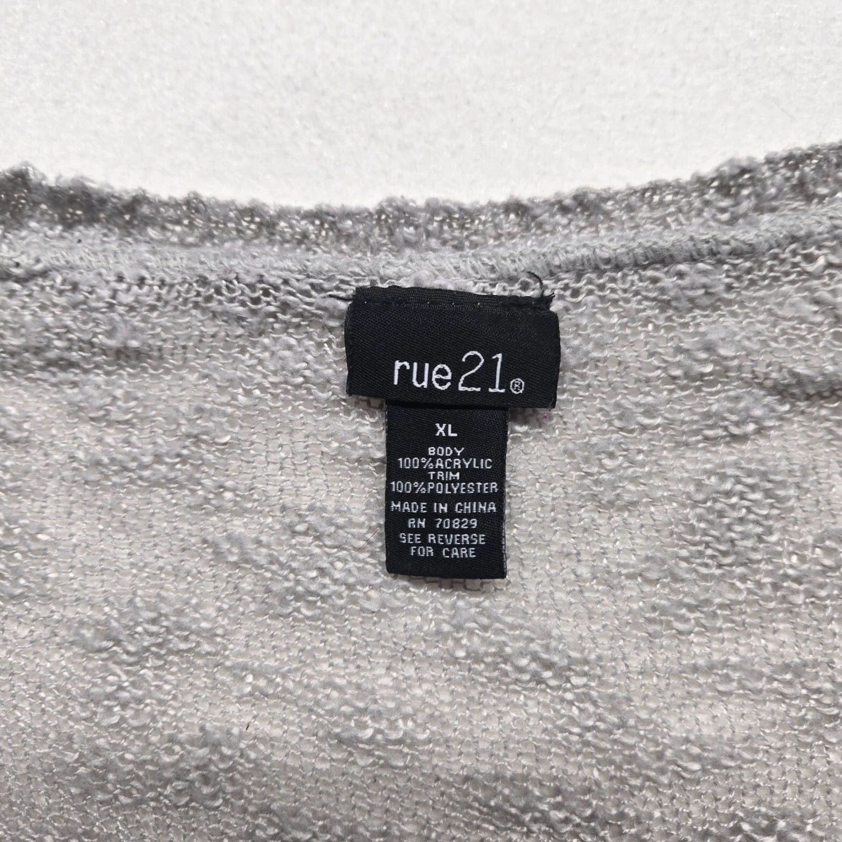 Vintage Rue21 Solid Gray Cardigan Knit Open Long Sleeve Women XL Adult Cardigan Women Gray XL Sweater 90s? Size XL / US 12-14 / IT 48-50 - 4 Thumbnail