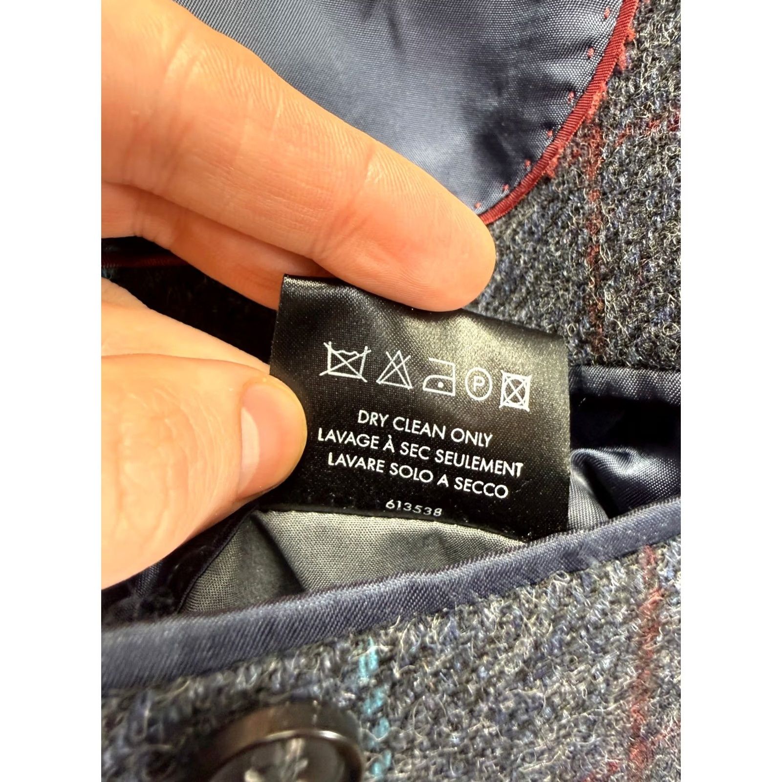 Chester Barrie Chester Barrie Blazer Mens 46L Wool Gray Check Savile Row Tuxedo Style Jacket Size 46R - 4 Thumbnail