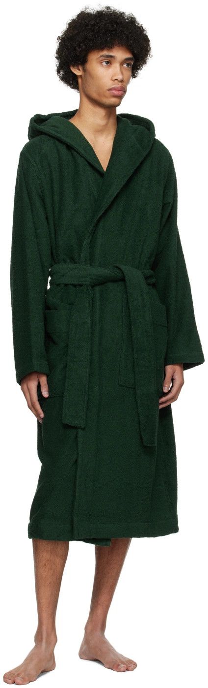 Tekla o1mle0325 Unisex Hooded Bathrobe in Forest Green Size US XS / EU 42 / 0 - 5 Thumbnail