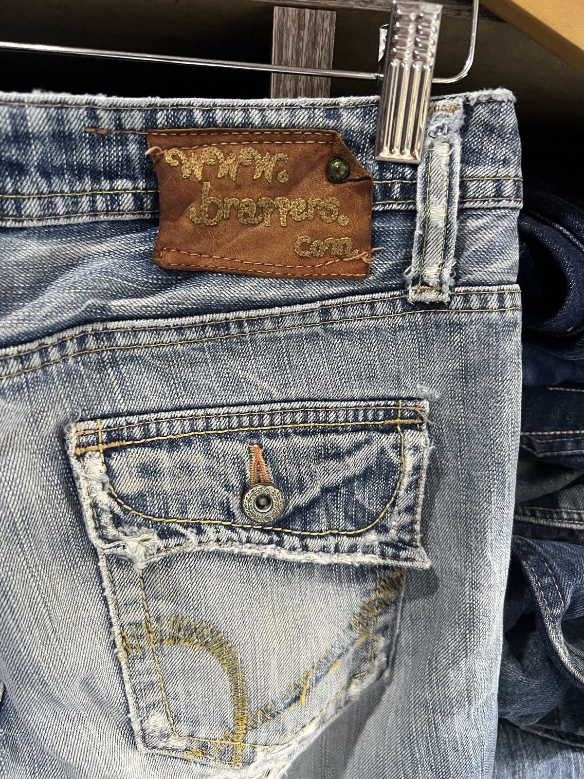 Japanese Brand 🔥Brappers Wide Leg Distressed Denim Size 31" - 14 Thumbnail