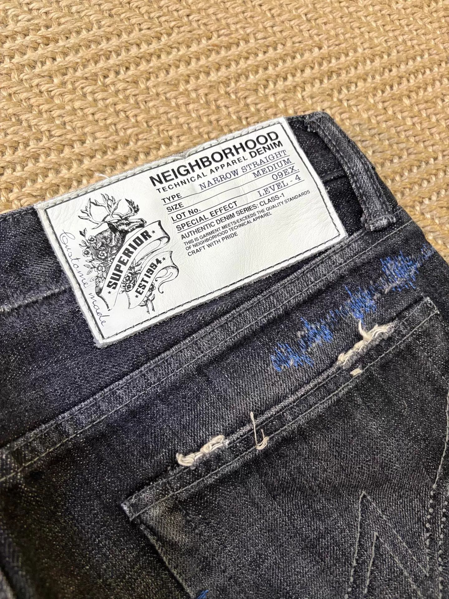 Neighborhood NBHD 09 Narrow M Black Anchor Washed Cut Jeans Near New Size US 32 / EU 48 - 8 Thumbnail