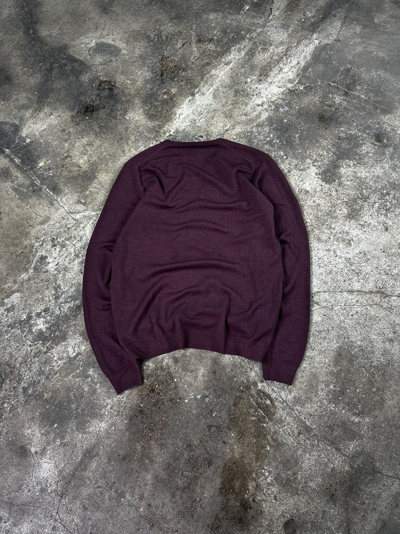 Prada Prada Burgundy Wool Knit V-neck Sweater Size US M / EU 48-50 / 2 - 3 Thumbnail