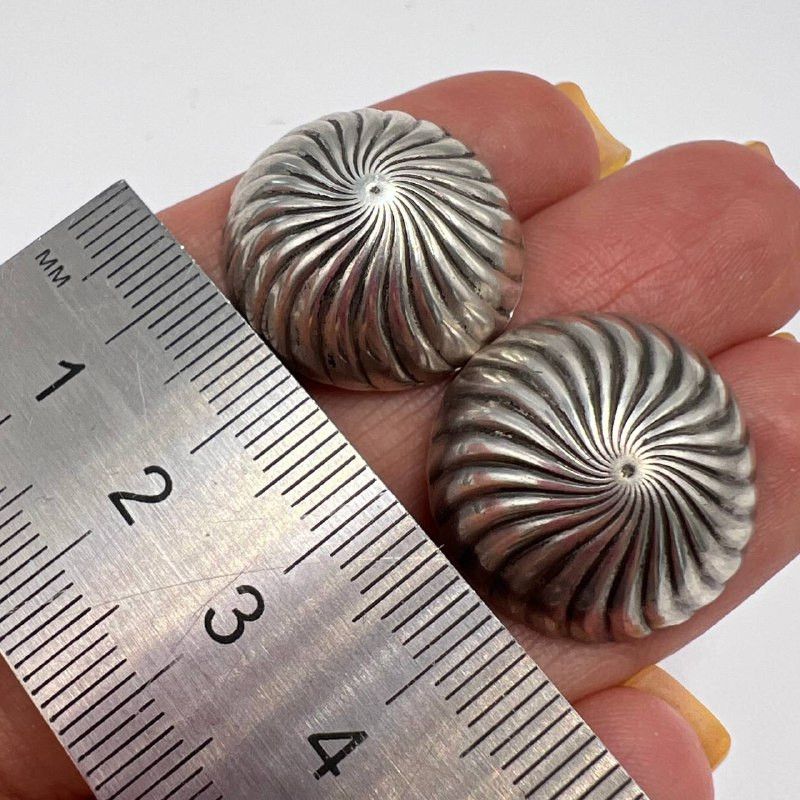 Vintage Vintage USSR Sterling Silver 916 Stud Earrings Spiral Dome Size ONE SIZE - 5 Thumbnail