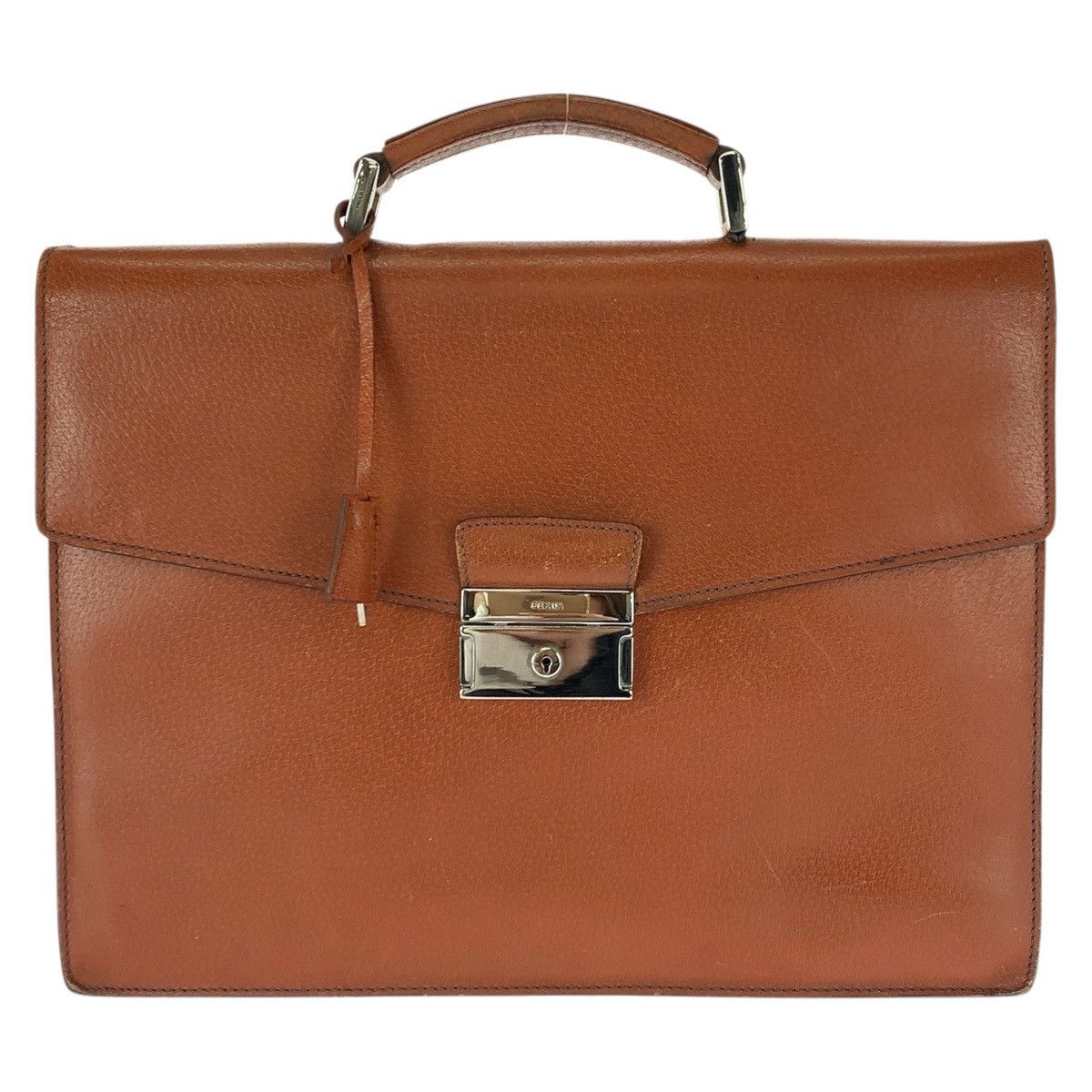 Prada Prada Prada Leather Briefcase Leather Business Bag DUTY FREE for USA Size ONE SIZE - 1 Thumbnail