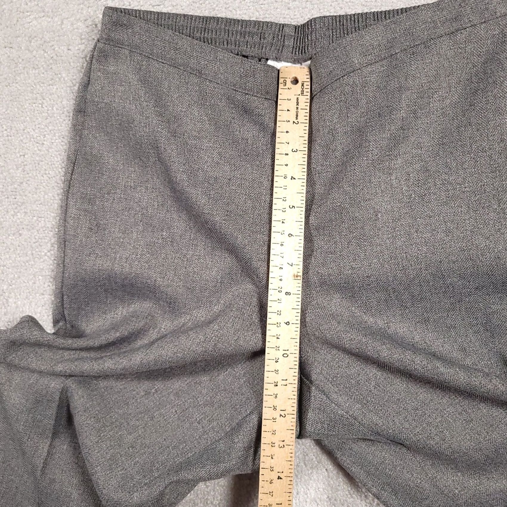 Vintage VINTAGE Alfred Dunner Pants Women's 10 Gray Elastic Waist Pockets Pull On Herringbone Dress Pants Size 32" / US 10 / IT 46 - 7 Thumbnail