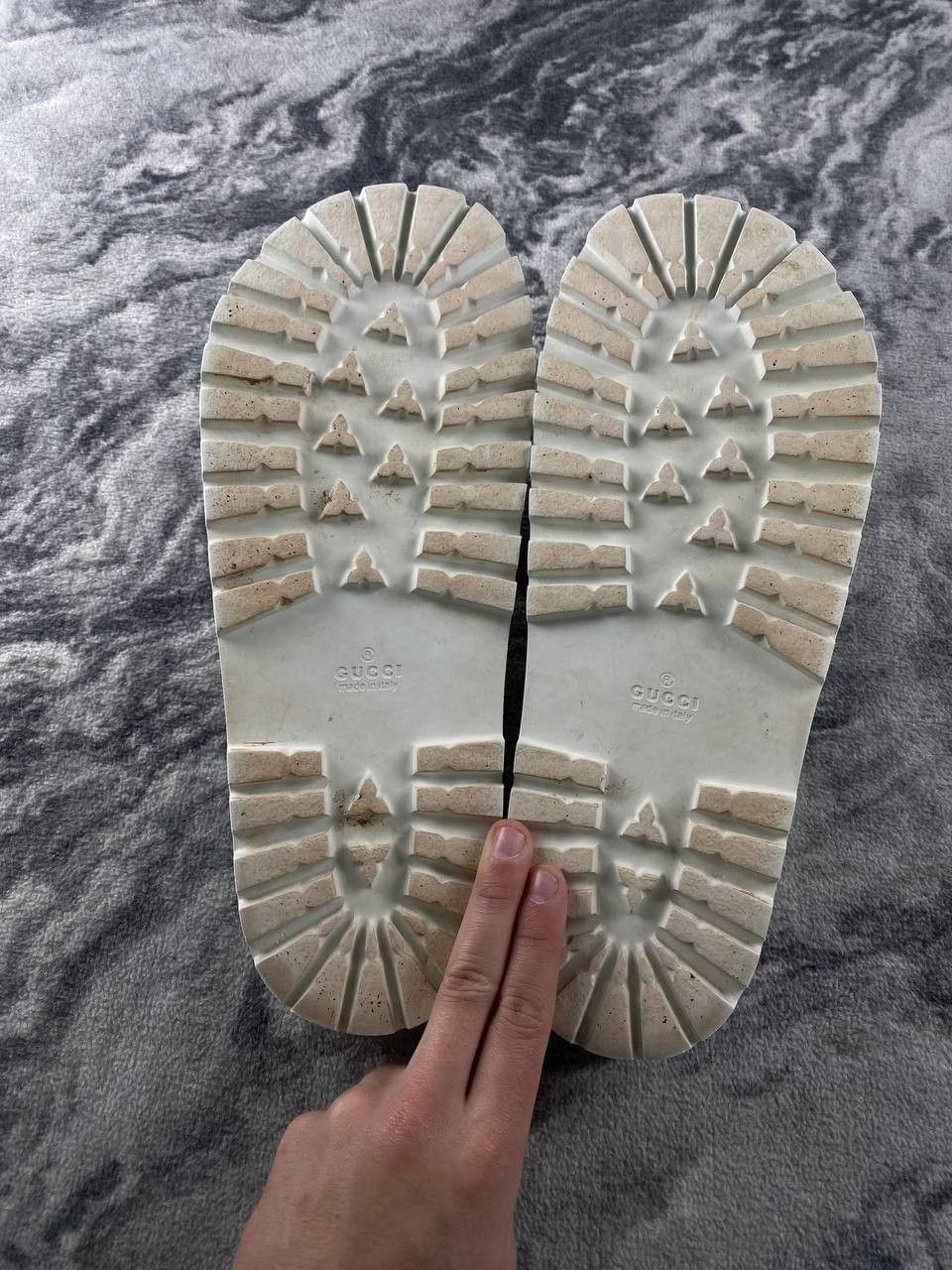 Gucci Gucci Web Slide Sandal Men Size 12 White Size US 12 / EU 45 - 14 Thumbnail