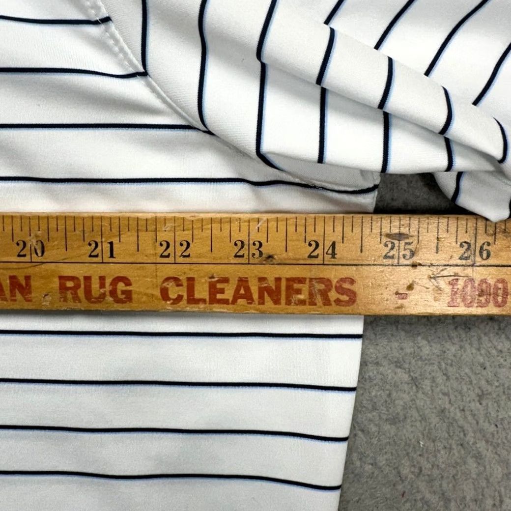Vintage Fairway & Greene Polo Shirt Mens Large White Pinstripe Rugby Golf Fairway Greene Polo Shirt Mens Size US L / EU 52-54 / 3 - 7 Thumbnail