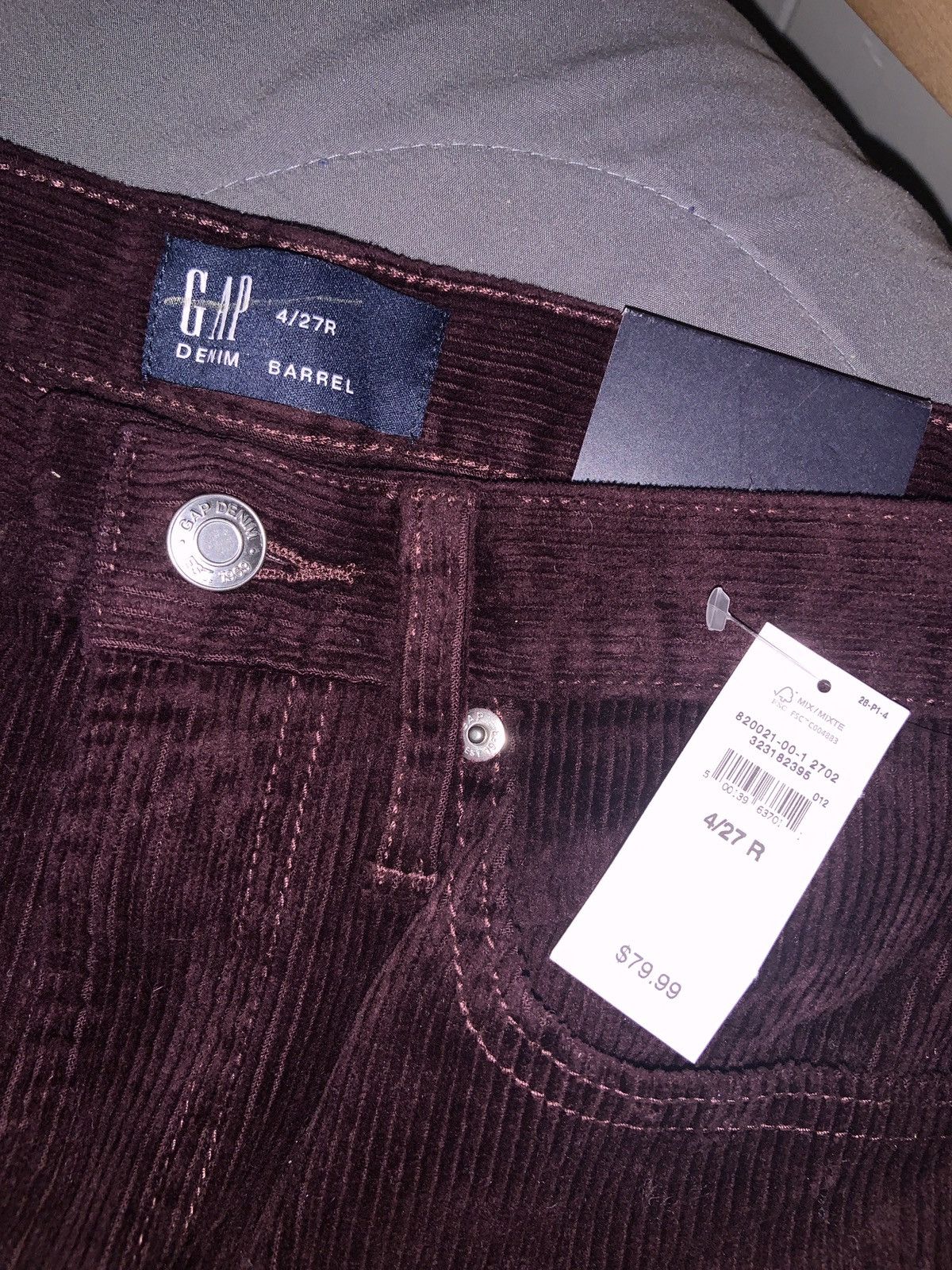 Gap Womens - Barrel Corduroy High Rise Pants - Size 4/27R Size 27" / US 4 / IT 40 - 3 Thumbnail