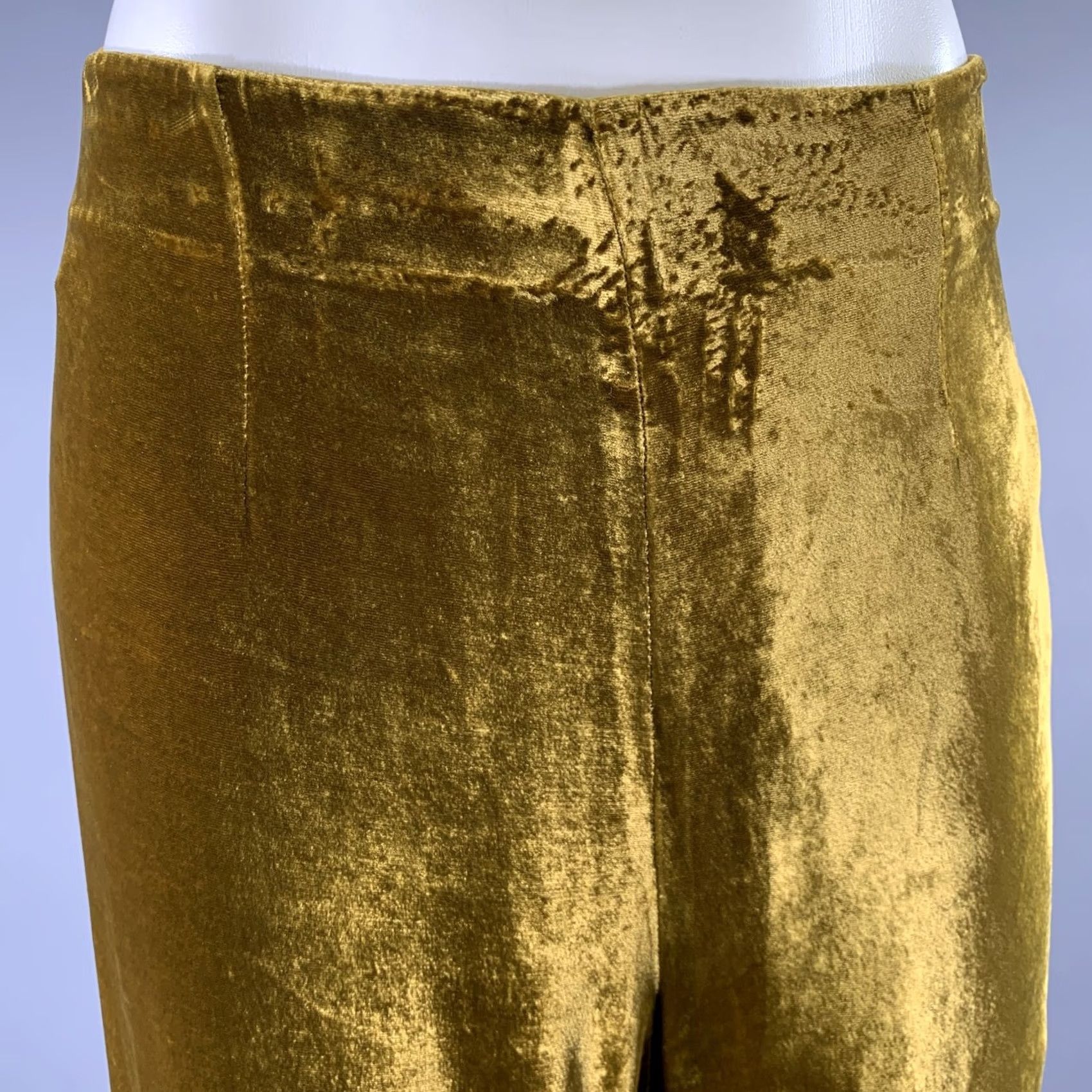 Vintage GALVAN LONDON Gold Viscose Blend Palazzo Pants Size 8 Women Size 30" / US 8 / IT 44 - 2 Thumbnail
