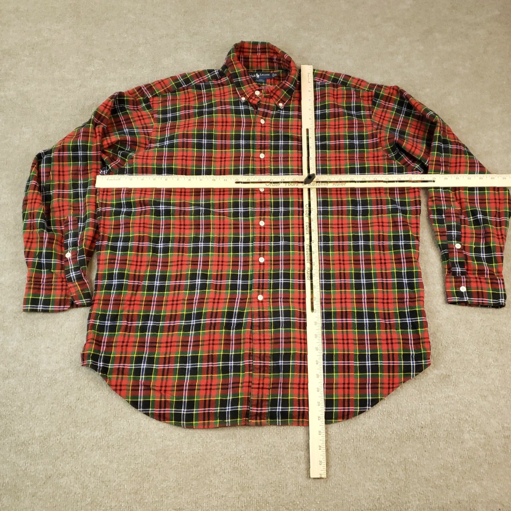 Ralph Lauren Ralph Lauren Shirt Mens XL Red Plaid Button-Up Casual Long Sleeve Blake Y2K Size US XL / EU 56 / 4 - 2 Thumbnail