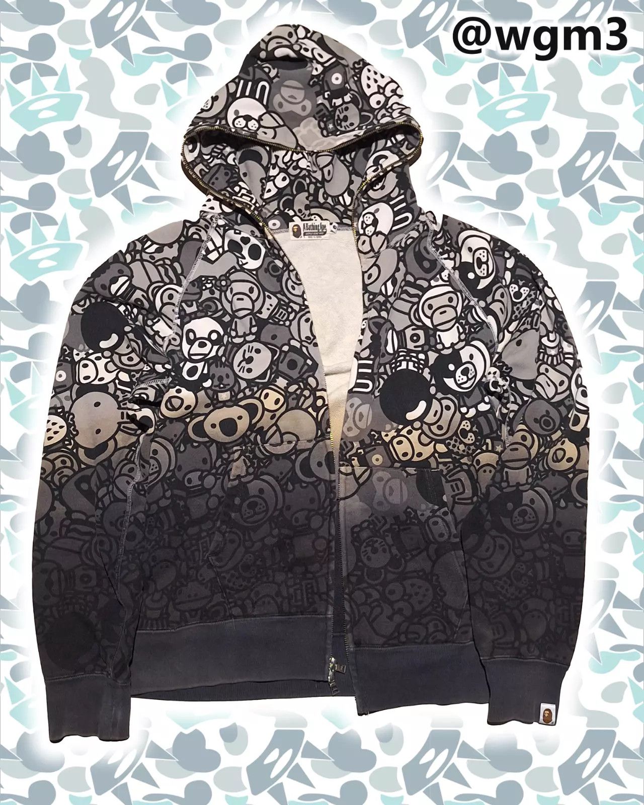 Bape × Nigo 2010 GREY OMBRE SAFARI BABY MILO ZIP UP RARE Size US L / EU 52-54 / 3 - 1 Thumbnail