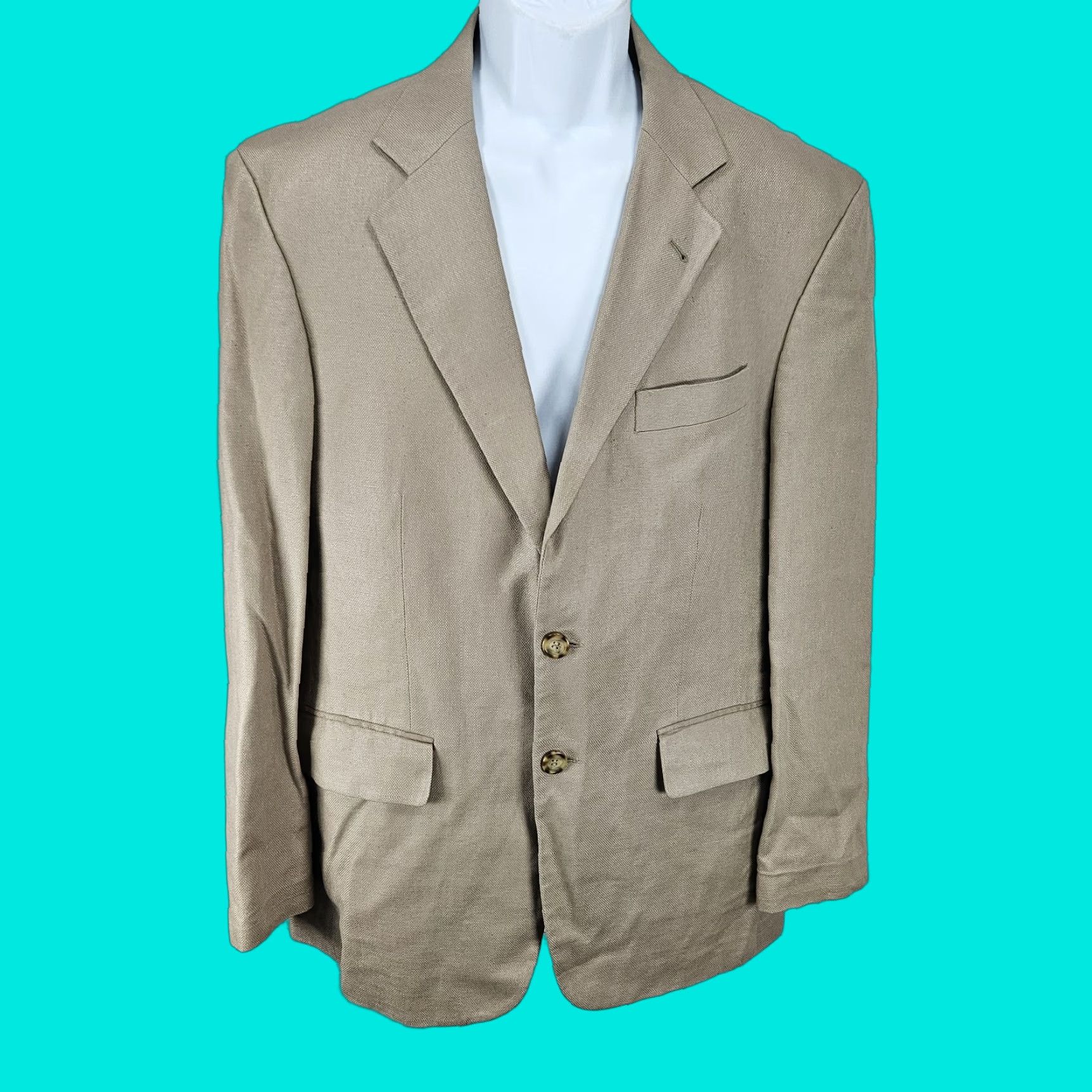 Oscar De La Renta VINTAGE Oscar de la Renta Sport Coat 2 Button Ventless Notch Brown Silk Men 40S Size US XXS / EU 40 - 1 Thumbnail