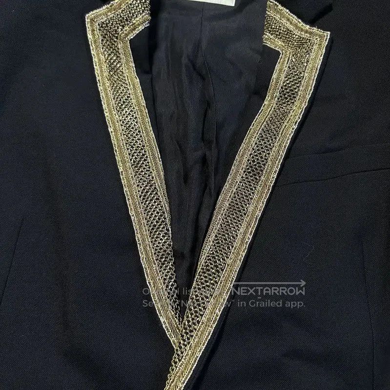 Yves Saint Laurent Yves Saint Laurent Black Wool Embroidered Jacket . Size M / US 6-8 / IT 42-44 - 2 Thumbnail