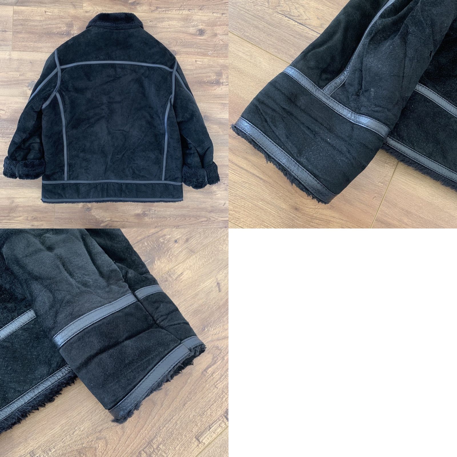 Phat Farm VINTAGE Phat Farm Leather Coat Bomber Jacket Men XL Black 90s Suede Leather Shearling Lined Heavy Coat zip Mid-Length Size US XL / EU 56 / 4 - 8 Thumbnail