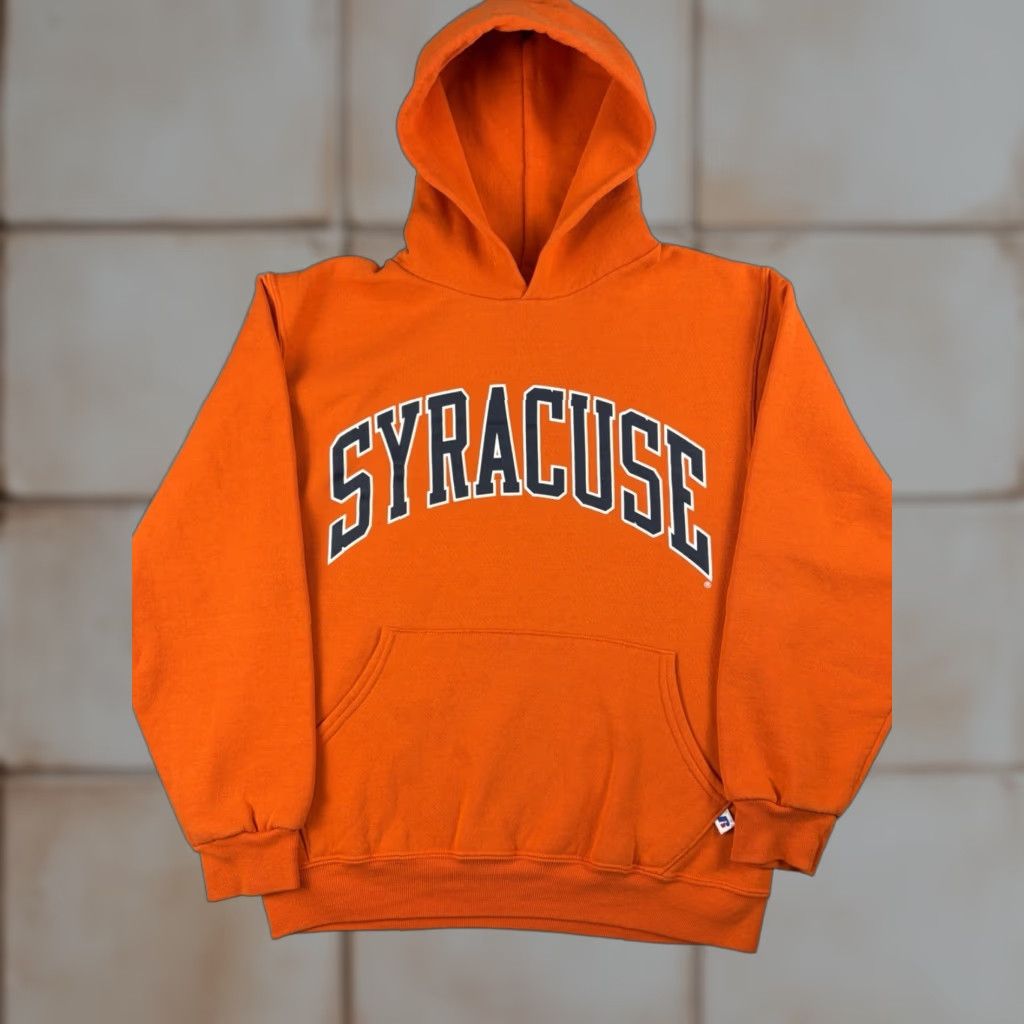 Russell Athletic VINTAGE Russell Athletic Sweatshirt Shirt Orange University Men S Small Pullover Cotton Logo Syracuse Y2k Size US S / EU 44-46 / 1 - 1 Thumbnail