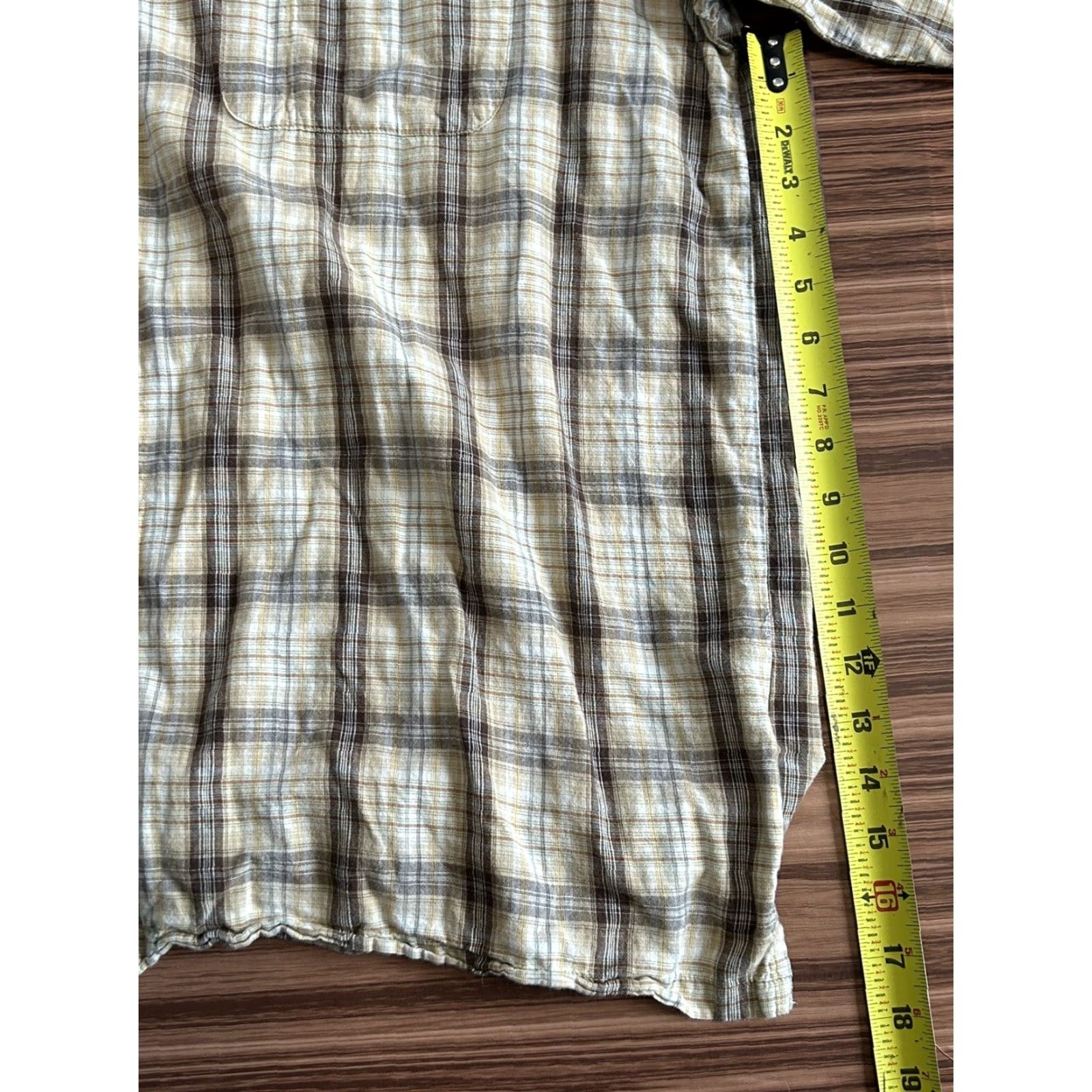 Vintage Columbia Men's 2XL Shirt Short Sleeve Button Plaid Brown Yellow Size US XXL / EU 58 / 5 - 4 Thumbnail