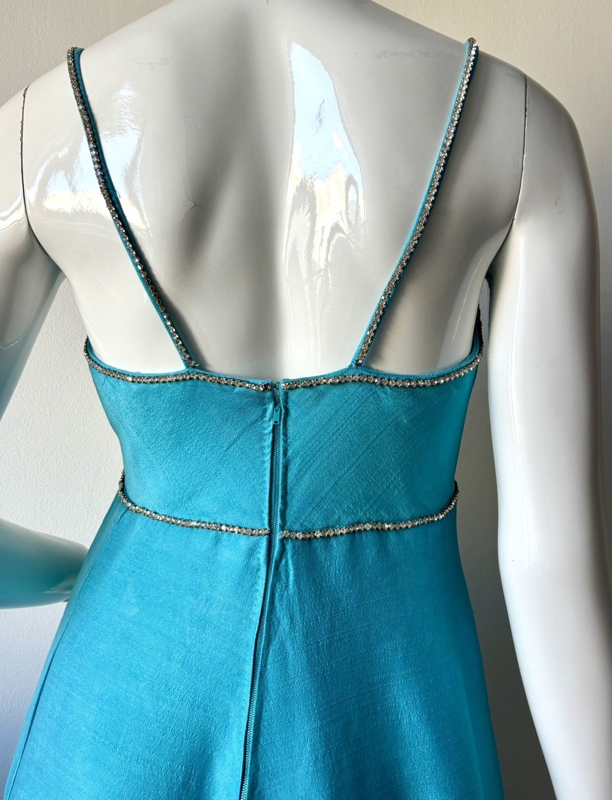 Other Asua blue Vintage Silk dress couture Size S / US 4 / IT 40 - 9 Thumbnail