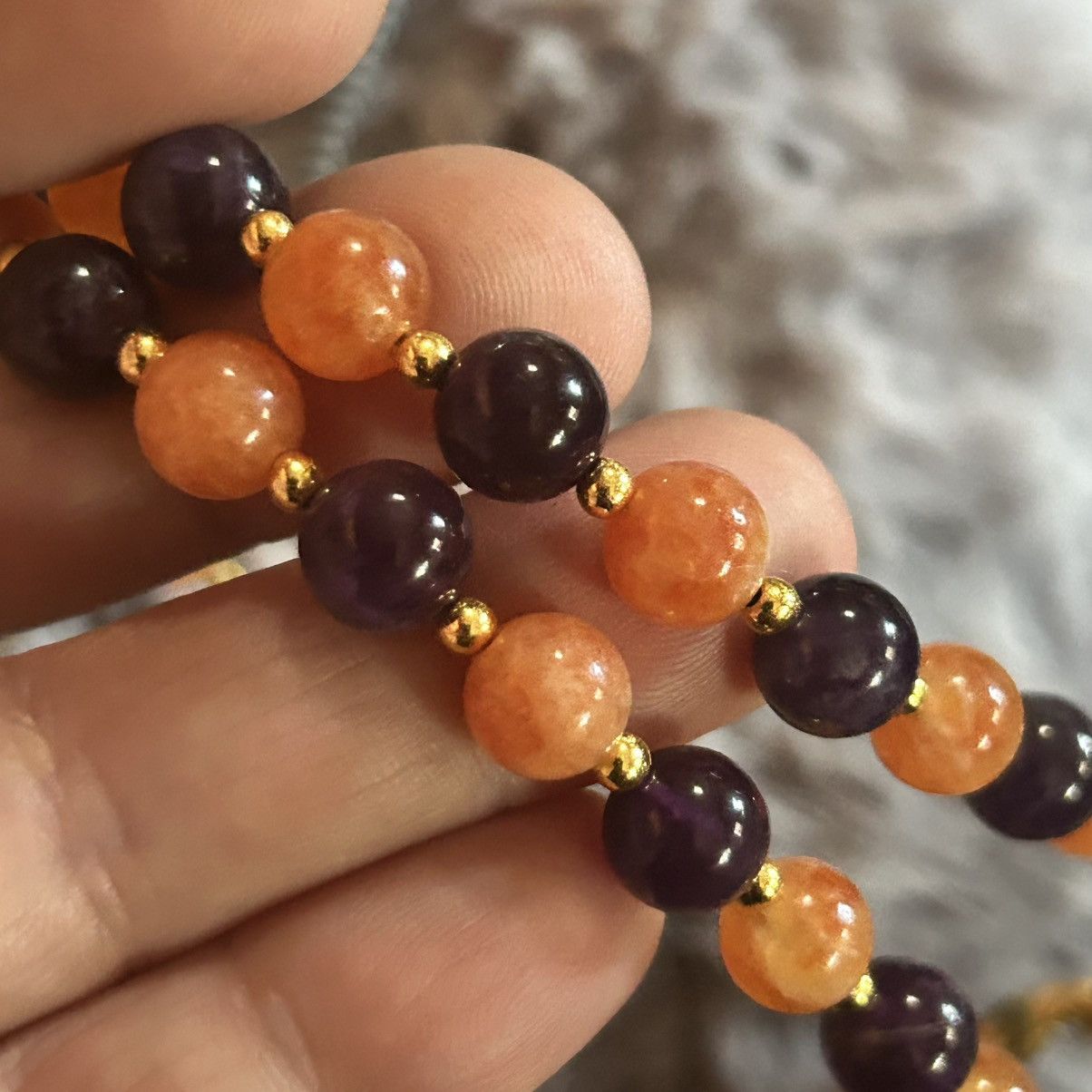 Handmade Handcrafted large glass stone spider genuine stone necklace Size ONE SIZE - 12 Thumbnail